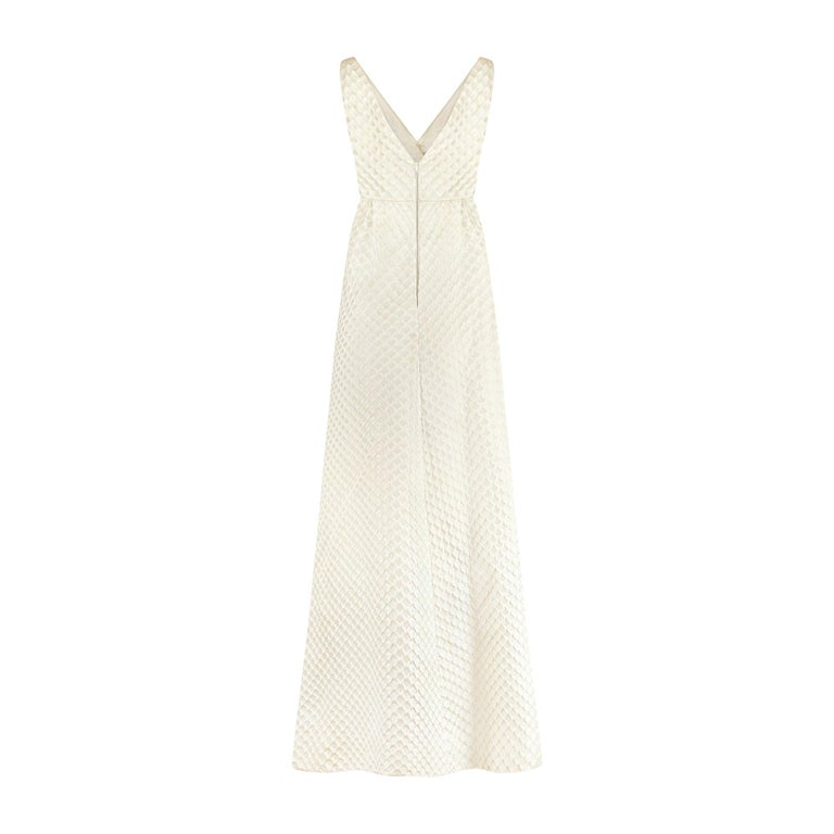 1960s Malcolm Starr White Brocade Empire-Line Wedding Dress For Sale at 1stDibs 1960s Malcolm Starr White Brocade Empire-Line Wedding Dress For Sale at 1stDibs