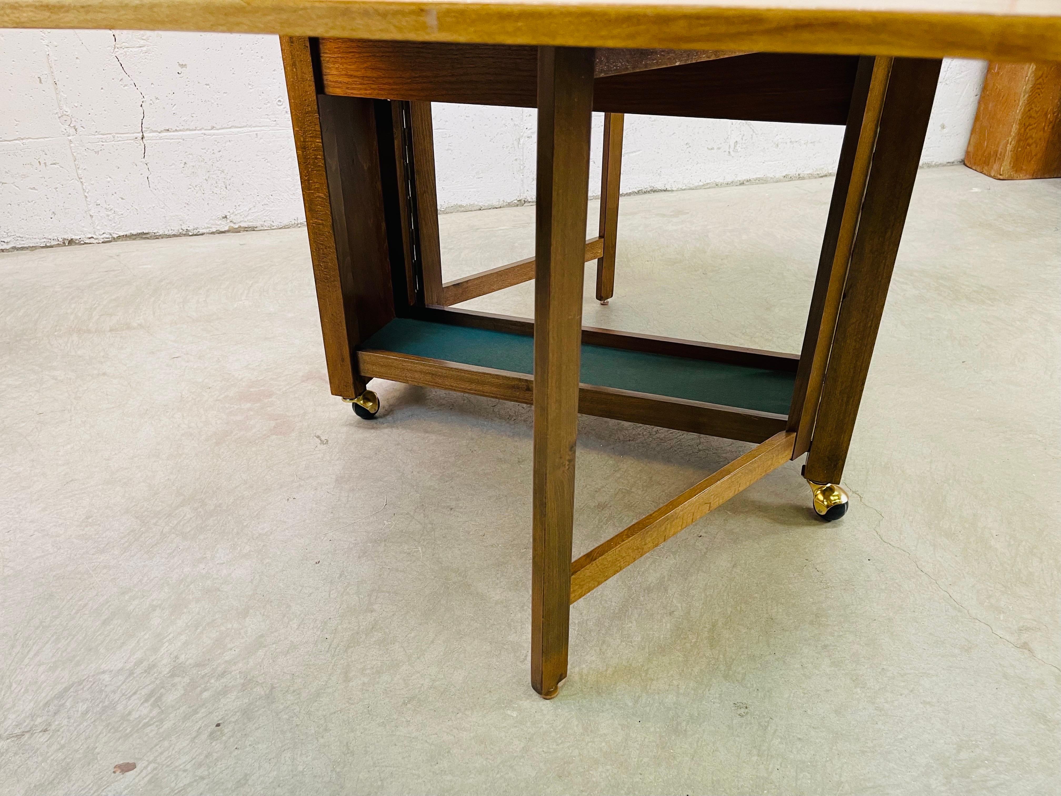 1960s Maple Wood Folding Dining Table In Good Condition For Sale In Amherst, NH