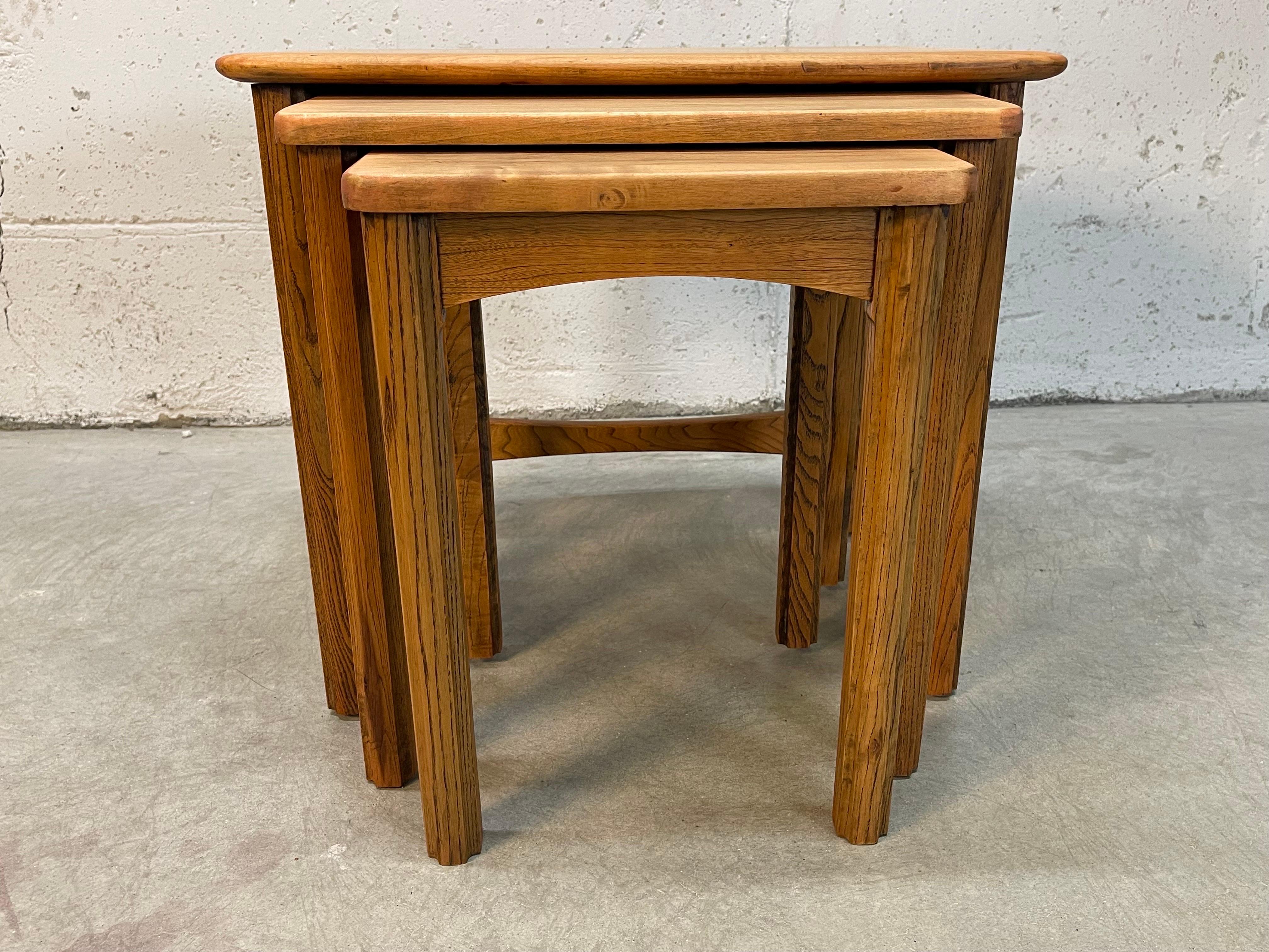 20th Century 1960s Maple Wood Nesting Tables For Sale