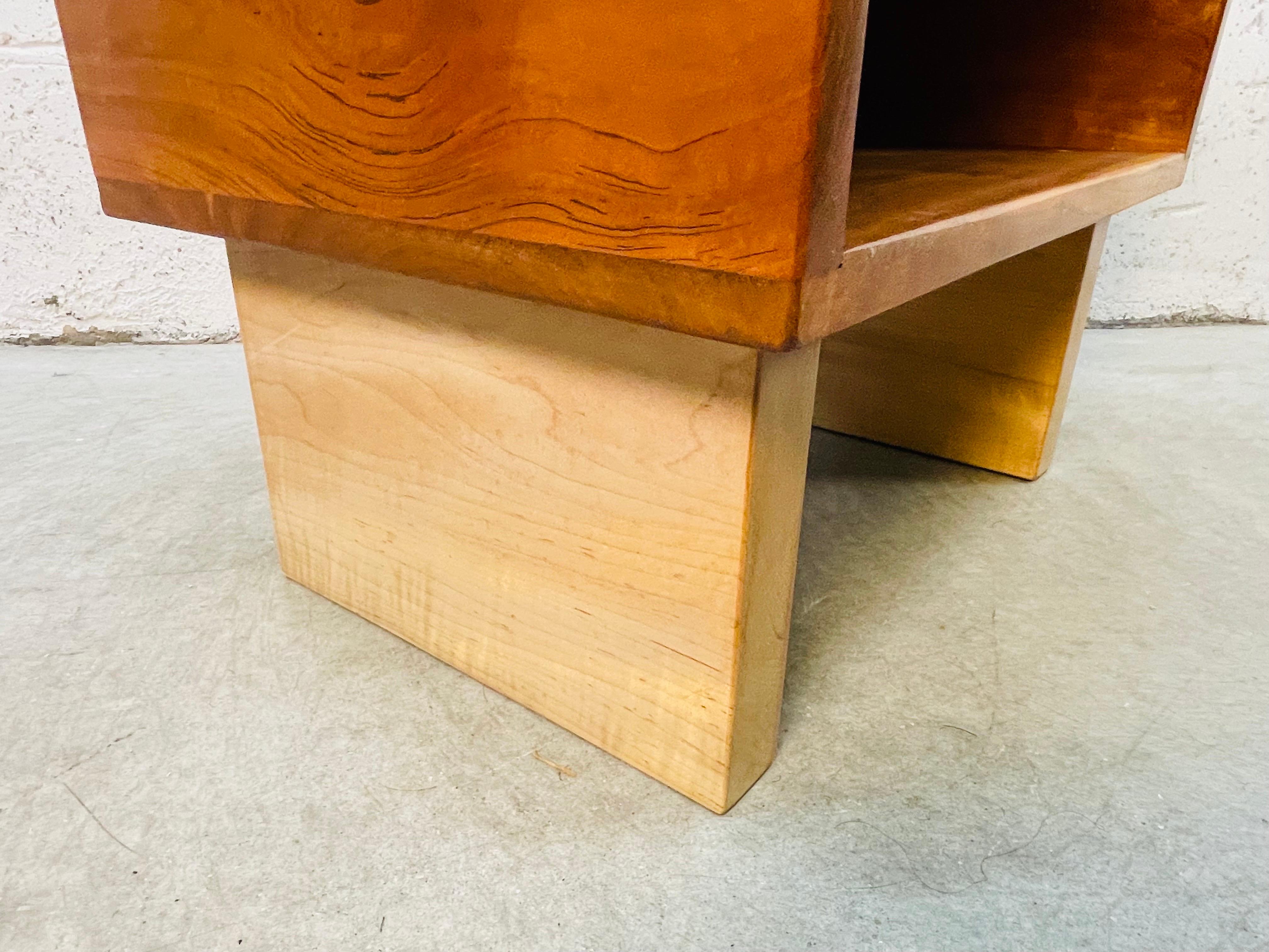 1960s Maple Wood Open Nightstand For Sale 1
