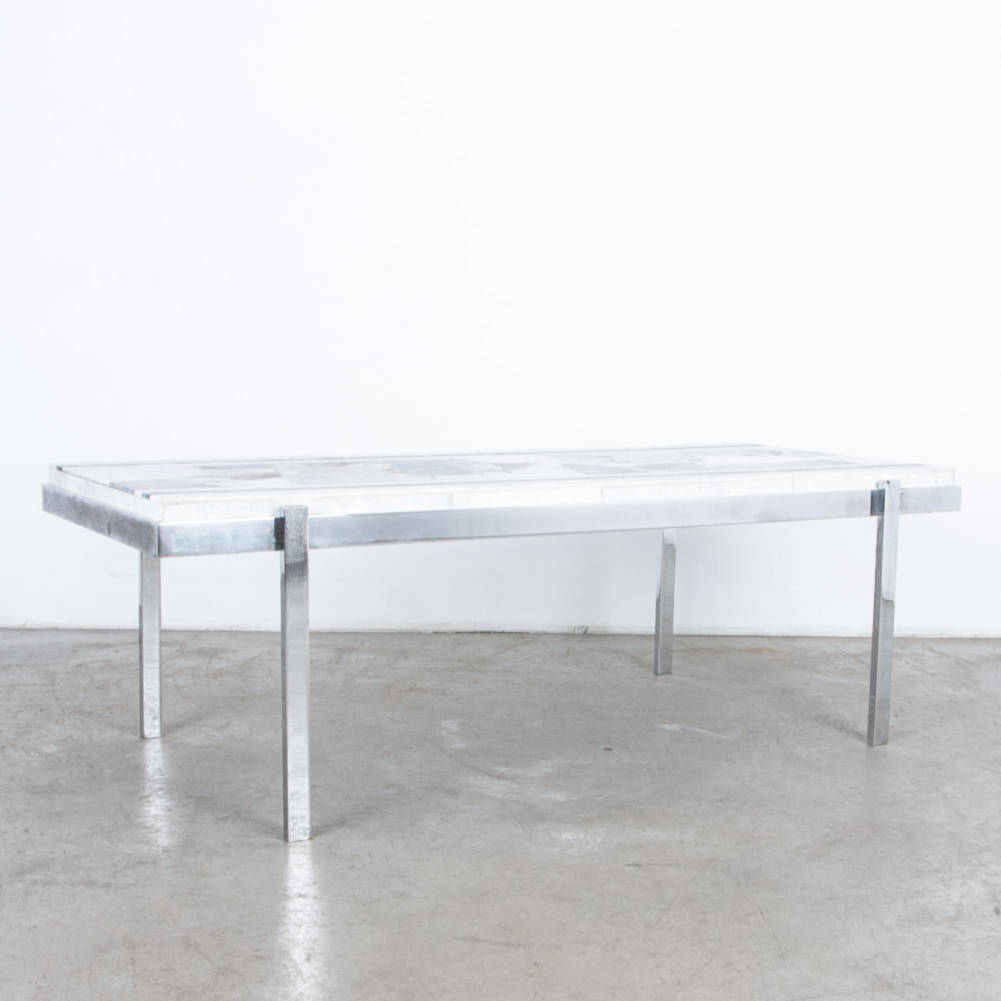 Mid-Century Modern 1960s Marble and Chrome Italian Table