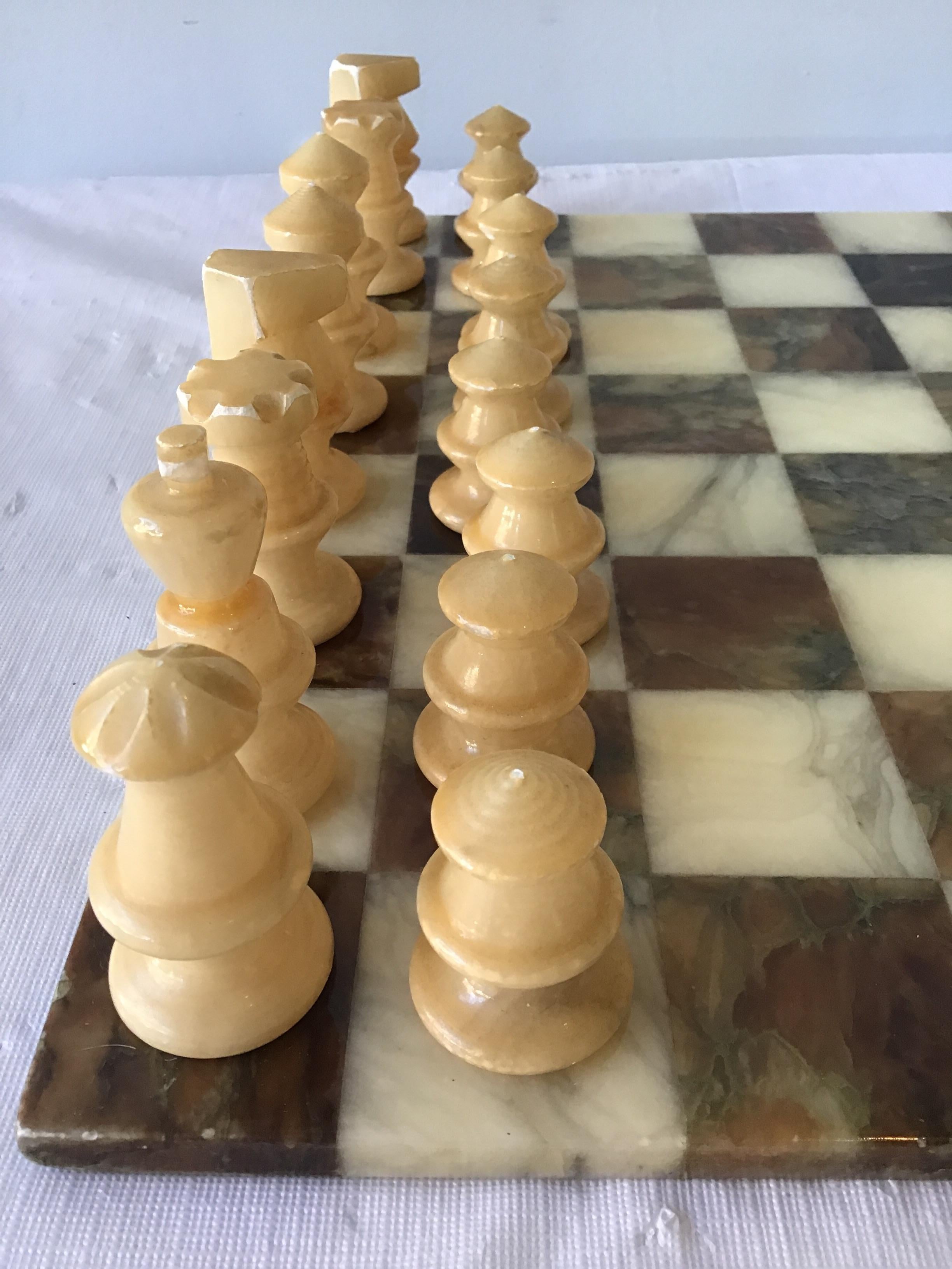 Mid-20th Century 1960s Marble Chess Set