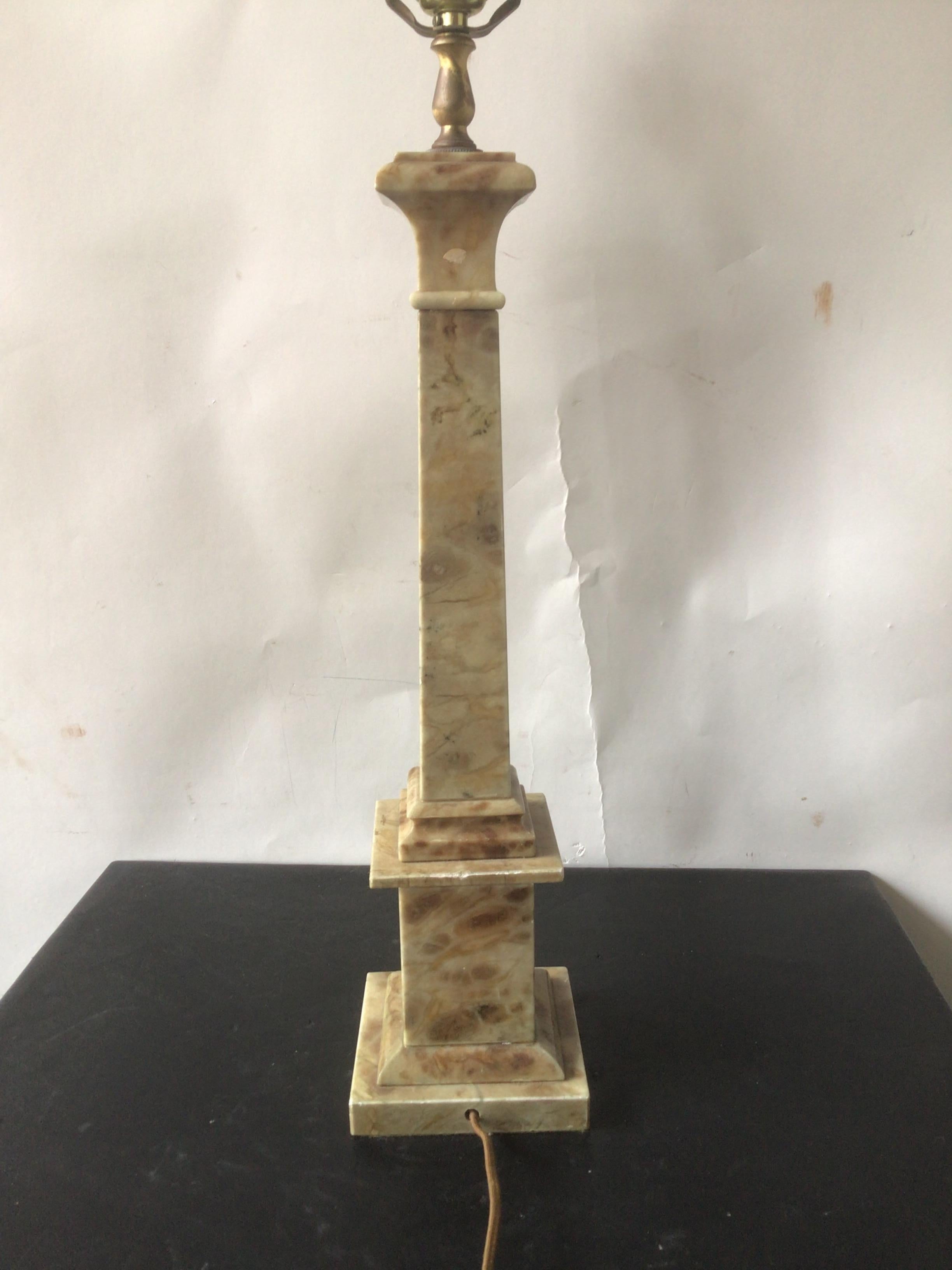 1960s Marble Obelisk Lamp 2