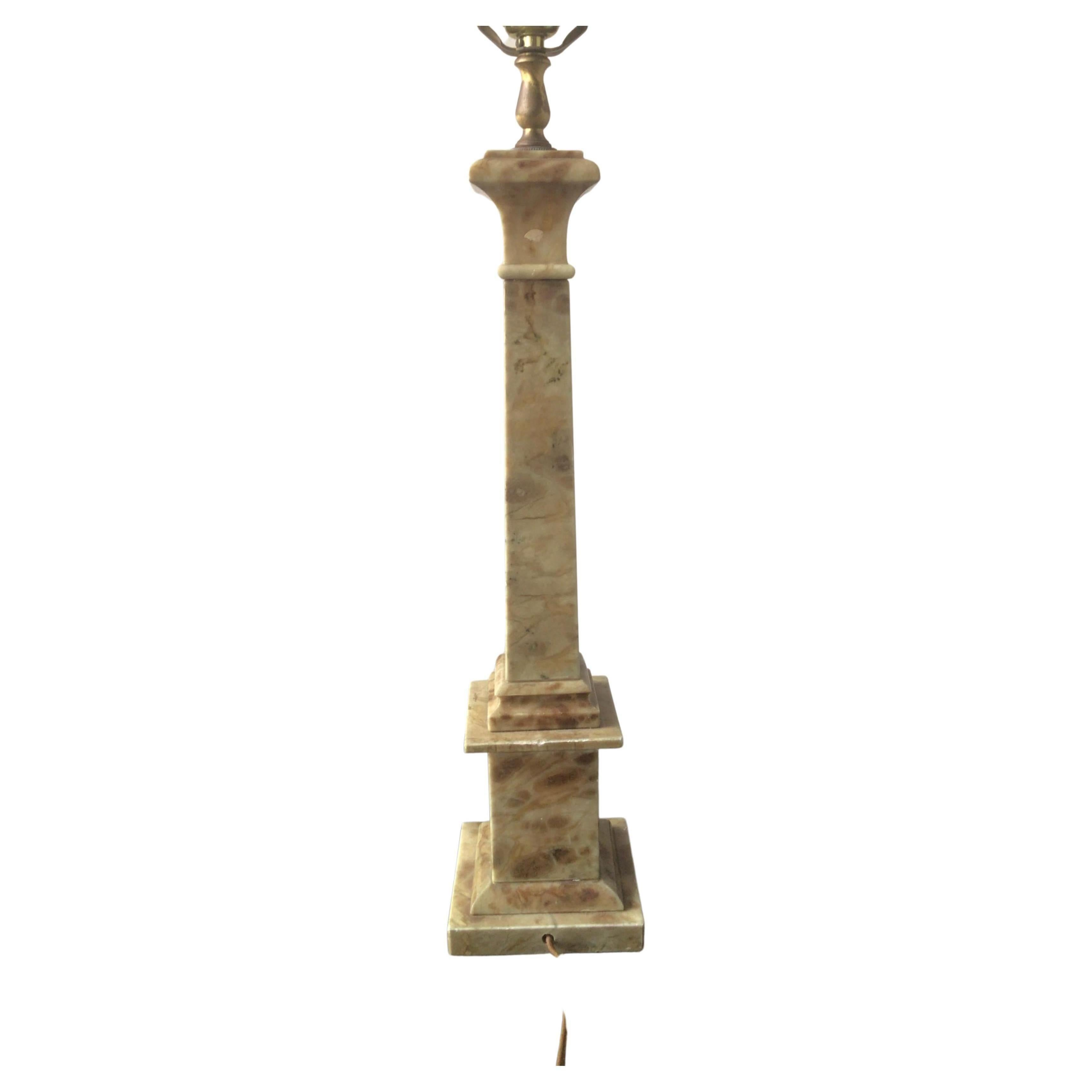 1960s Marble Obelisk Lamp