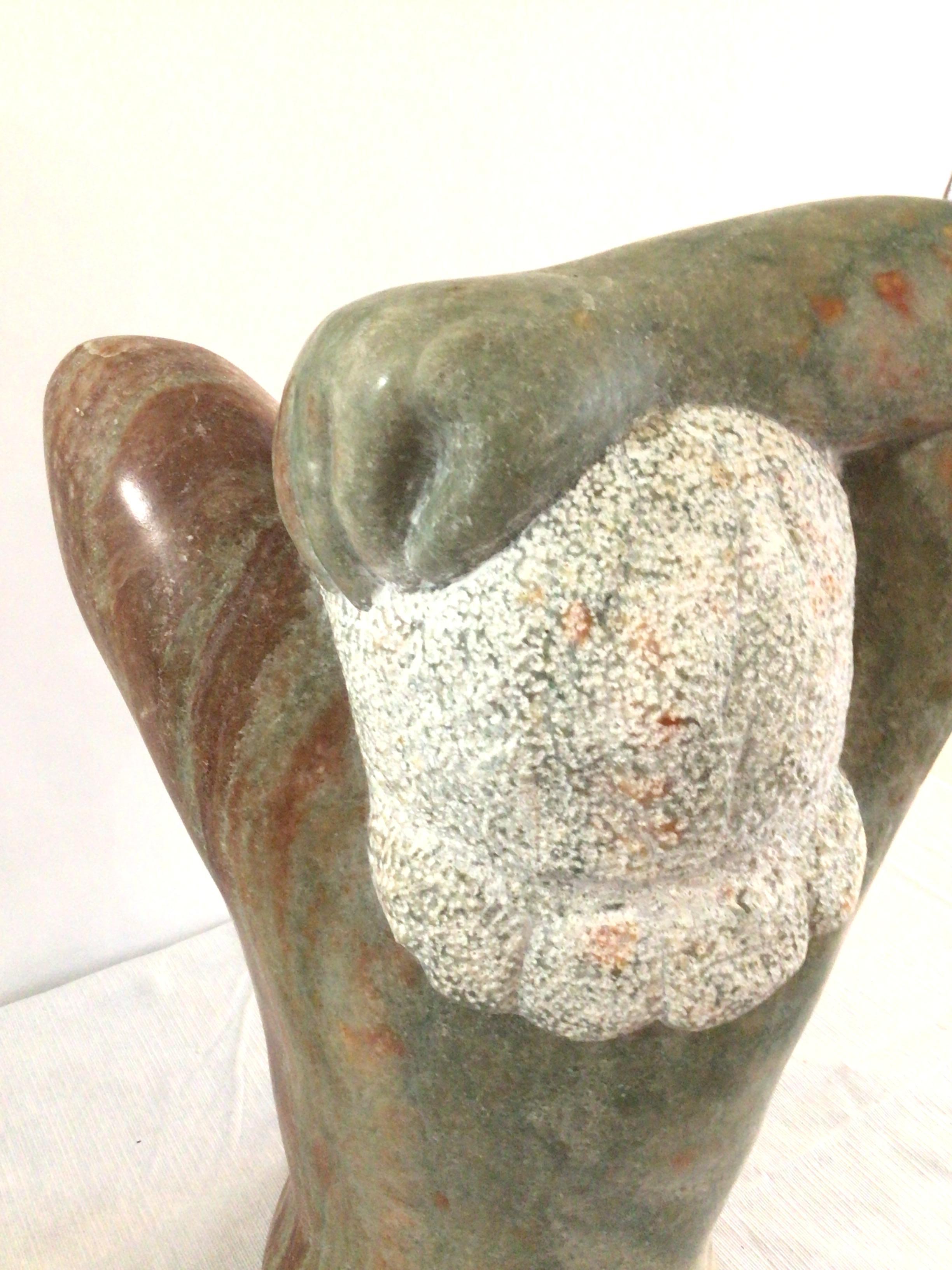 1960s Marble Sculpture of a Woman with Oversized Hands For Sale 4