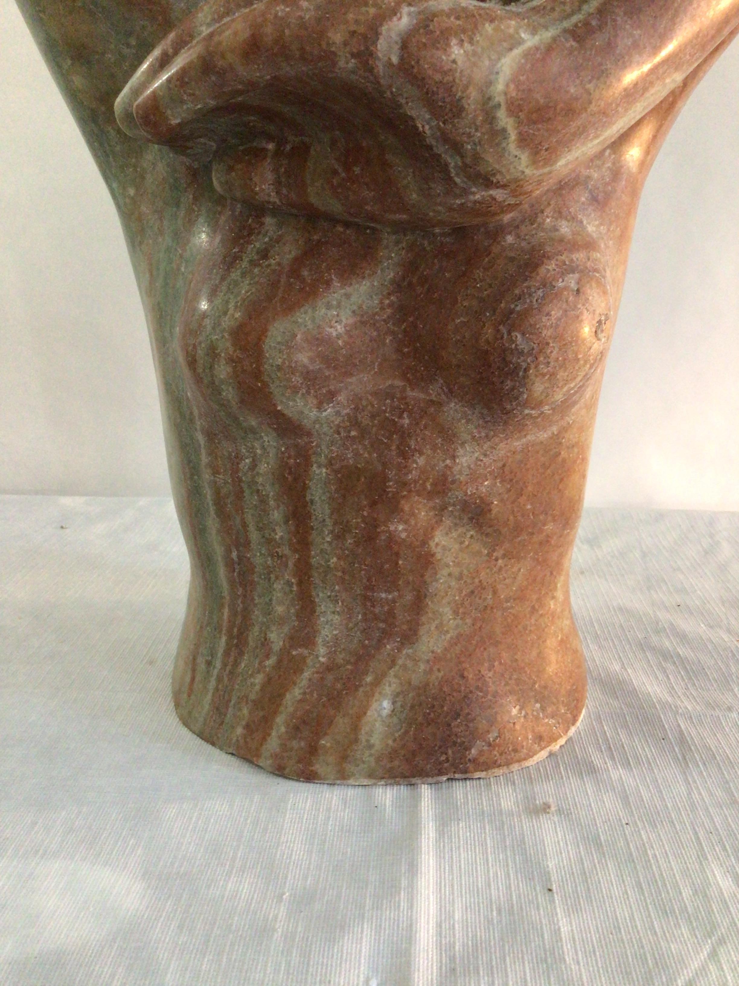 1960s Marble Sculpture of a Woman with Oversized Hands For Sale 1
