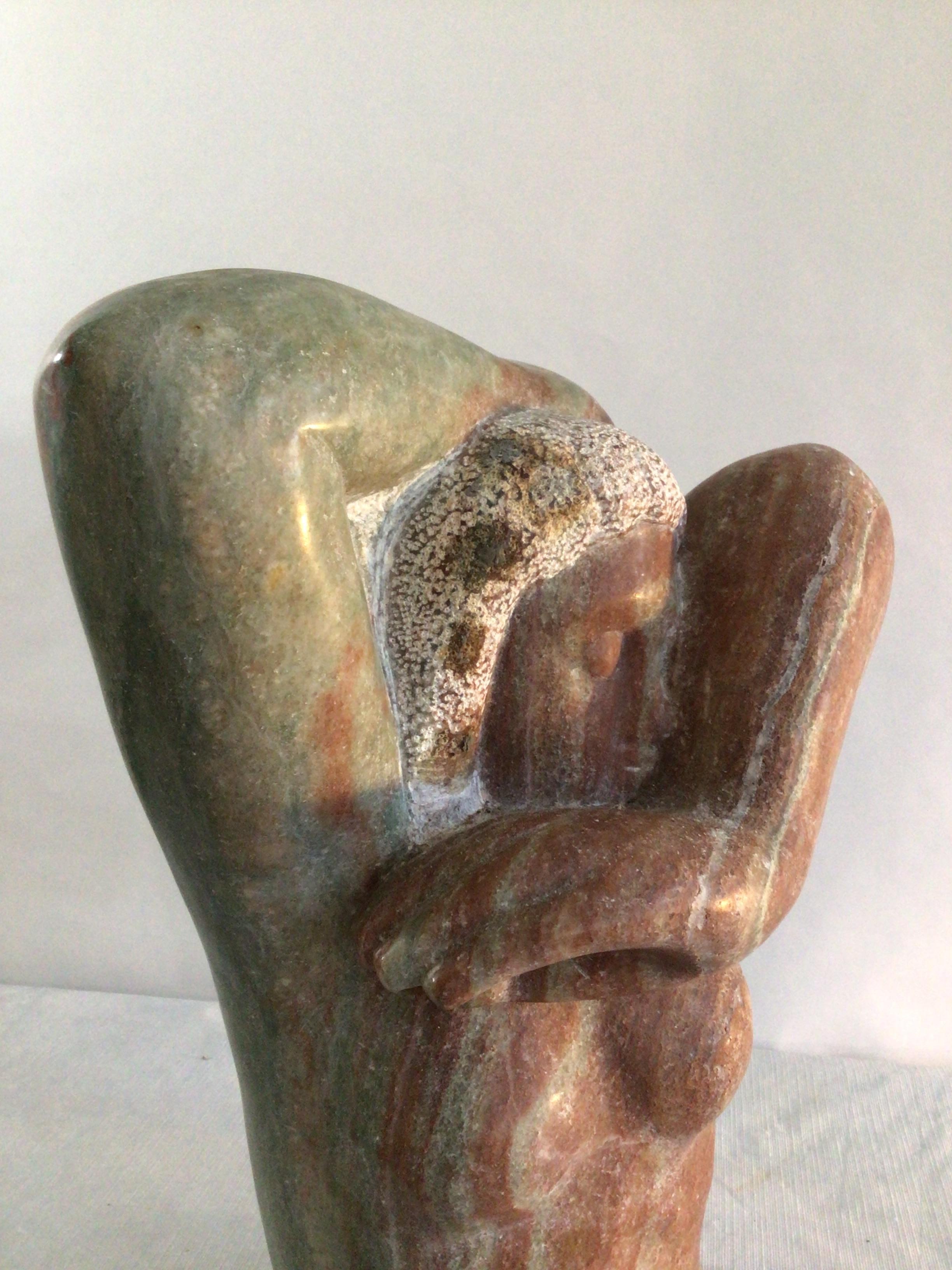 1960s Marble Sculpture of a Woman with Oversized Hands For Sale 2
