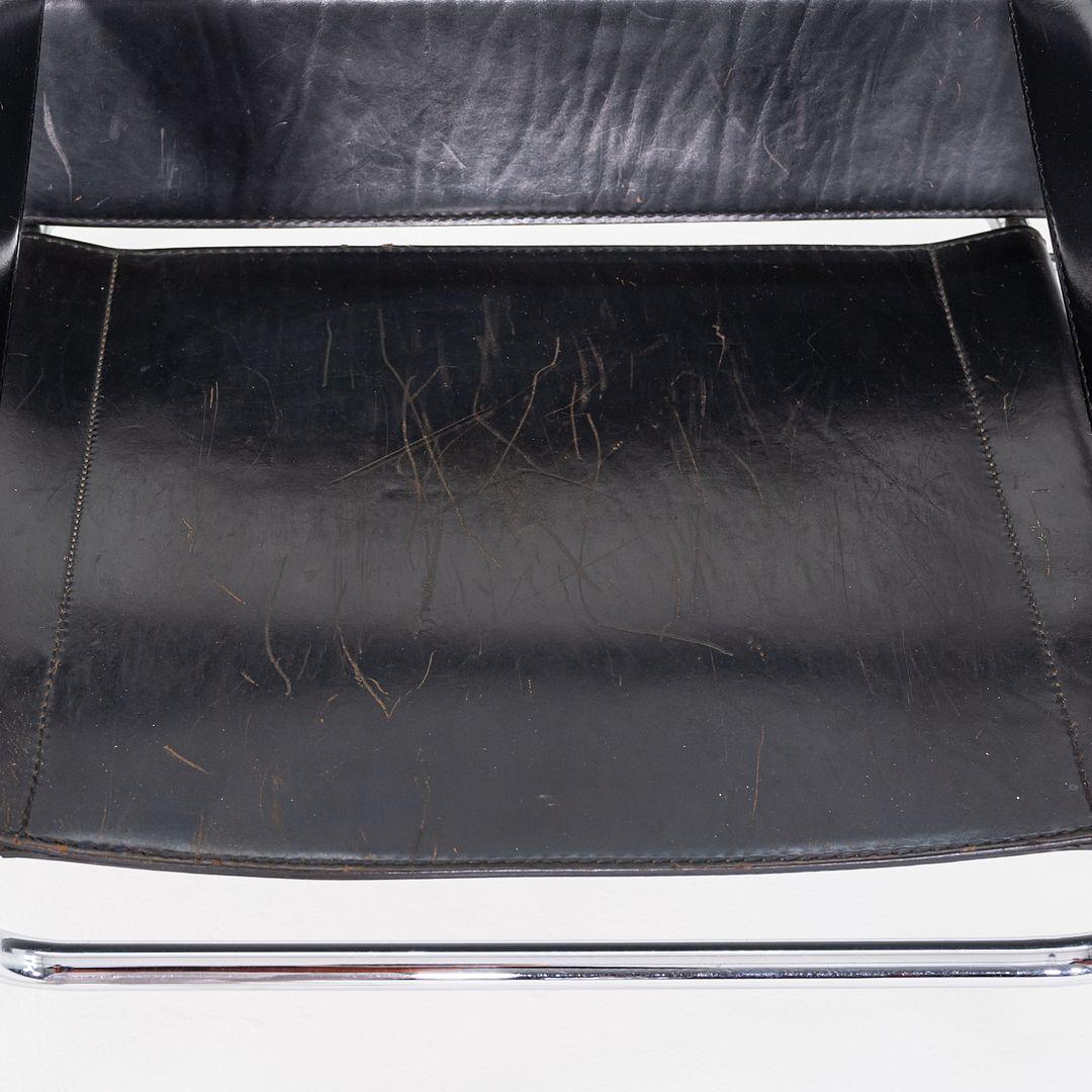 1960s Marcel Breuer for Gavina / Knoll Wassily B3 Lounge Chair in Black Leather For Sale 3