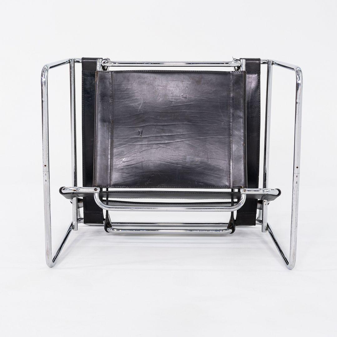 1960s Marcel Breuer for Gavina / Knoll Wassily B3 Lounge Chair in Black Leather For Sale 4