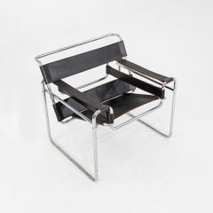 1960s Marcel Breuer for Knoll / Gavina Wassily Lounge Chair, Model B3 in Leather