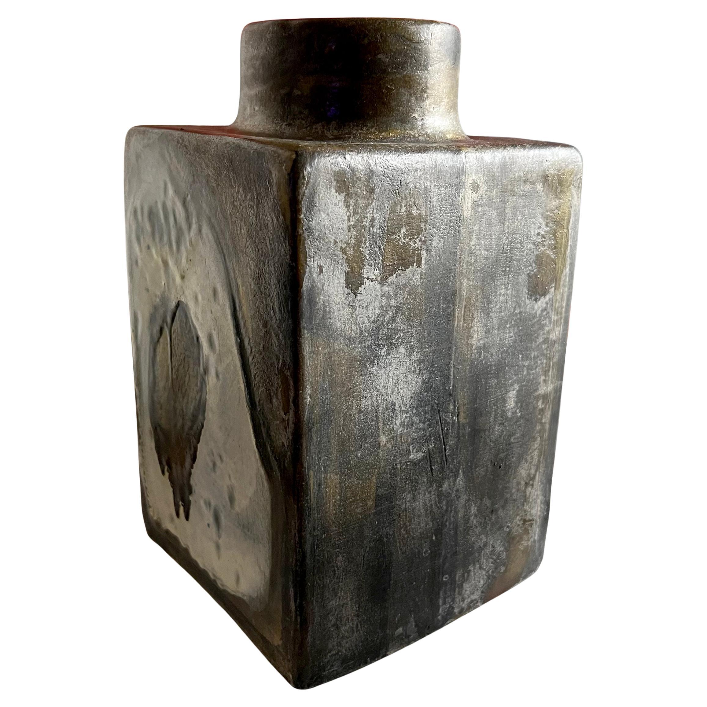 Jarrón de cerámica Raymor Modernista Abstracto Italiano de los años 60 Marcello Fantoni Glaseado en venta