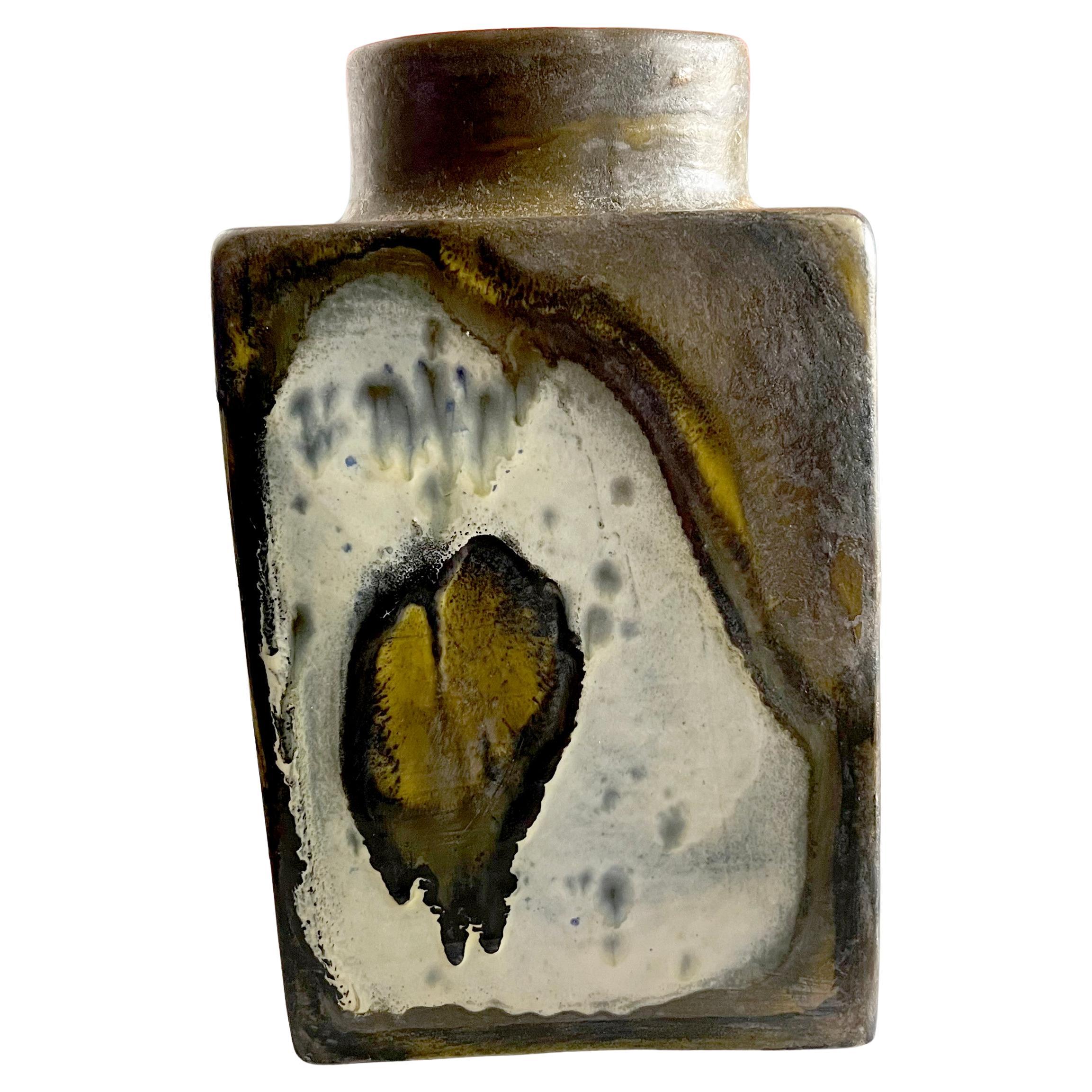 Jarrón de cerámica Raymor Modernista Abstracto Italiano de los años 60 Marcello Fantoni en Bueno estado para la venta en Palm Springs, CA