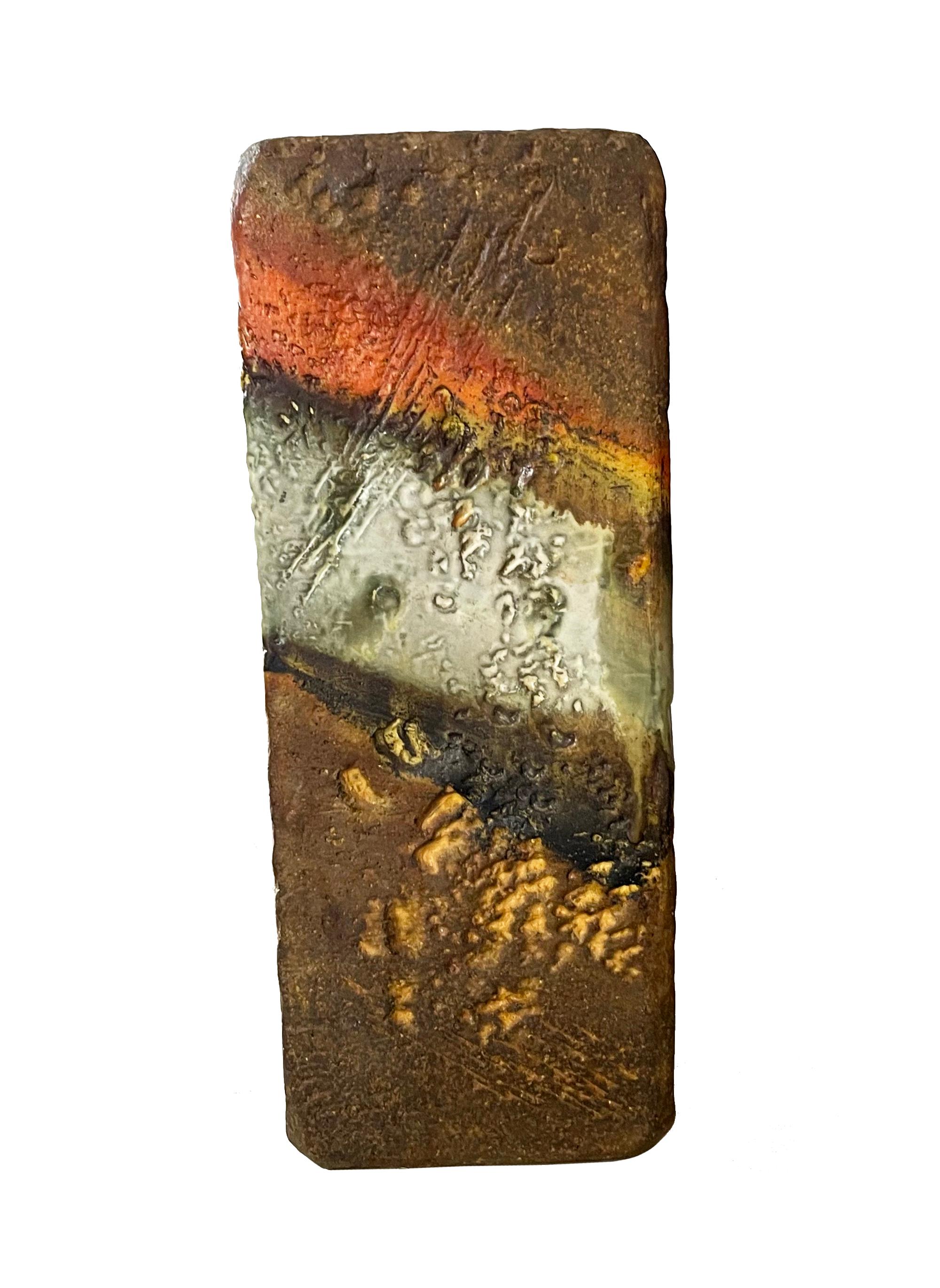 Großformatige abstrakte italienische Vase der Moderne, geschaffen von Marcello Fantoni aus Florenz, Italien.  Vase misst 13 1/4 