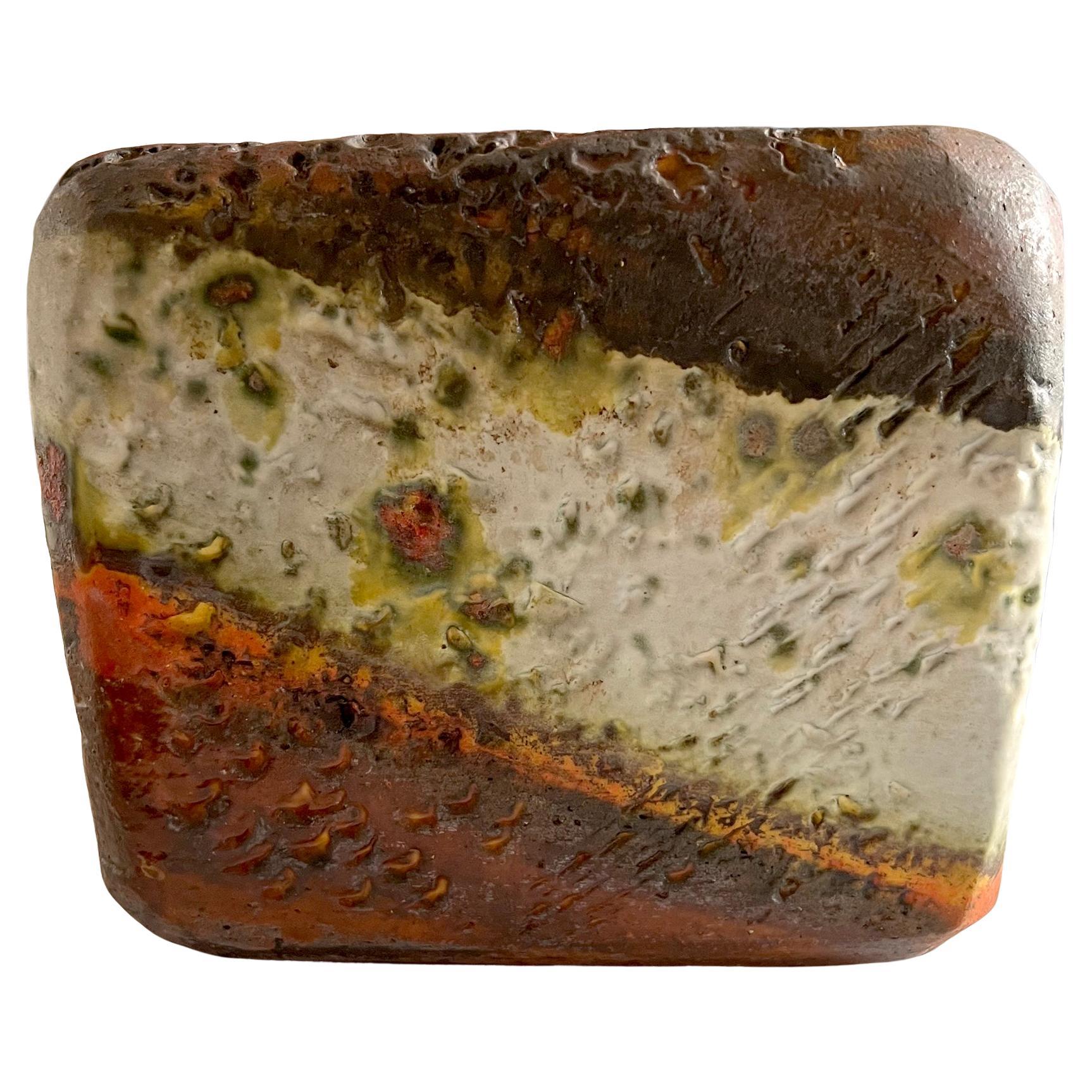 Vase en céramique épaisse murale abstraite italienne moderne Marcello Fantoni Raymor des années 1960 en vente