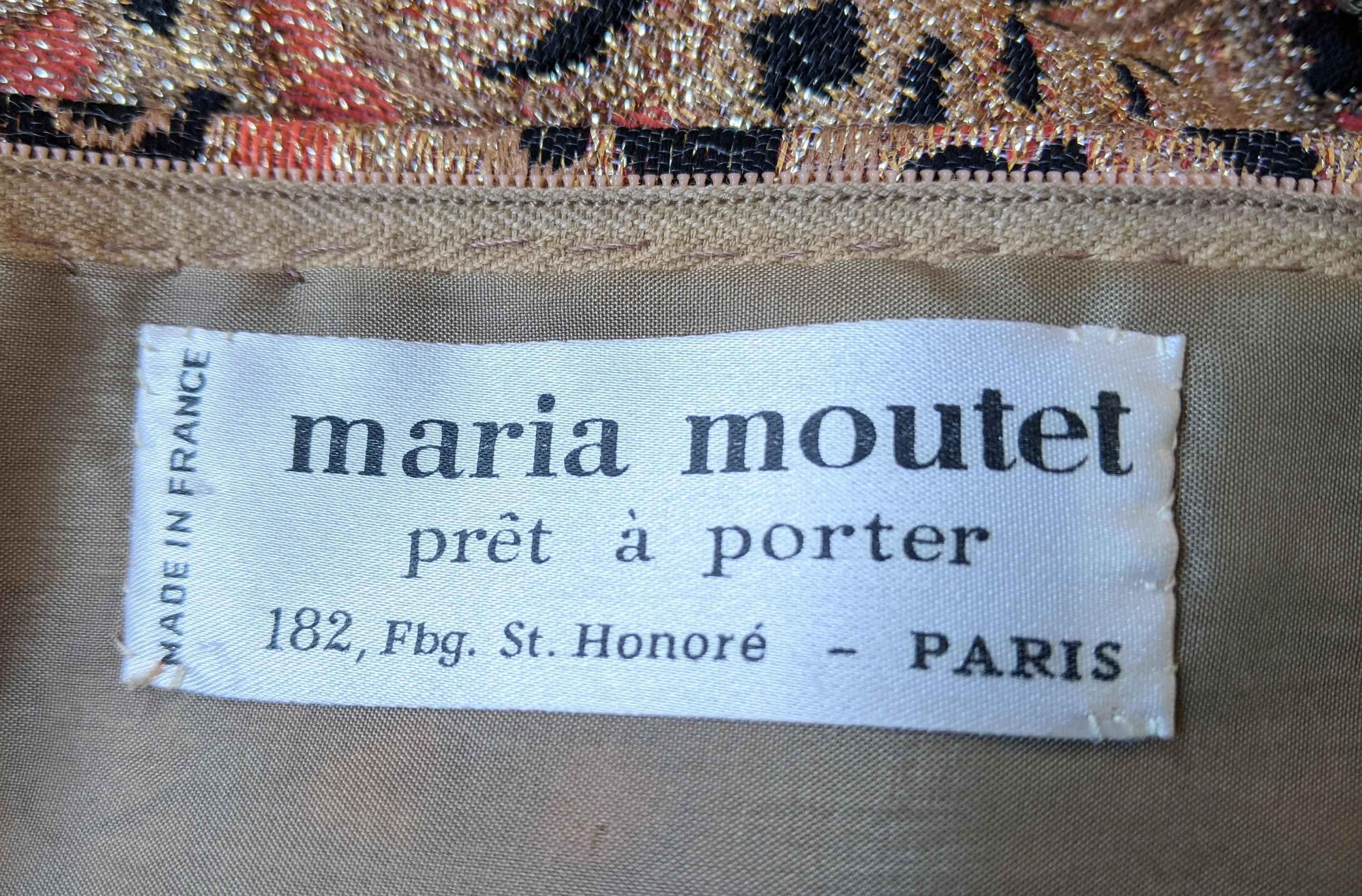 1960s Maria Moutet Paisley Lame Dress Suit For Sale 6