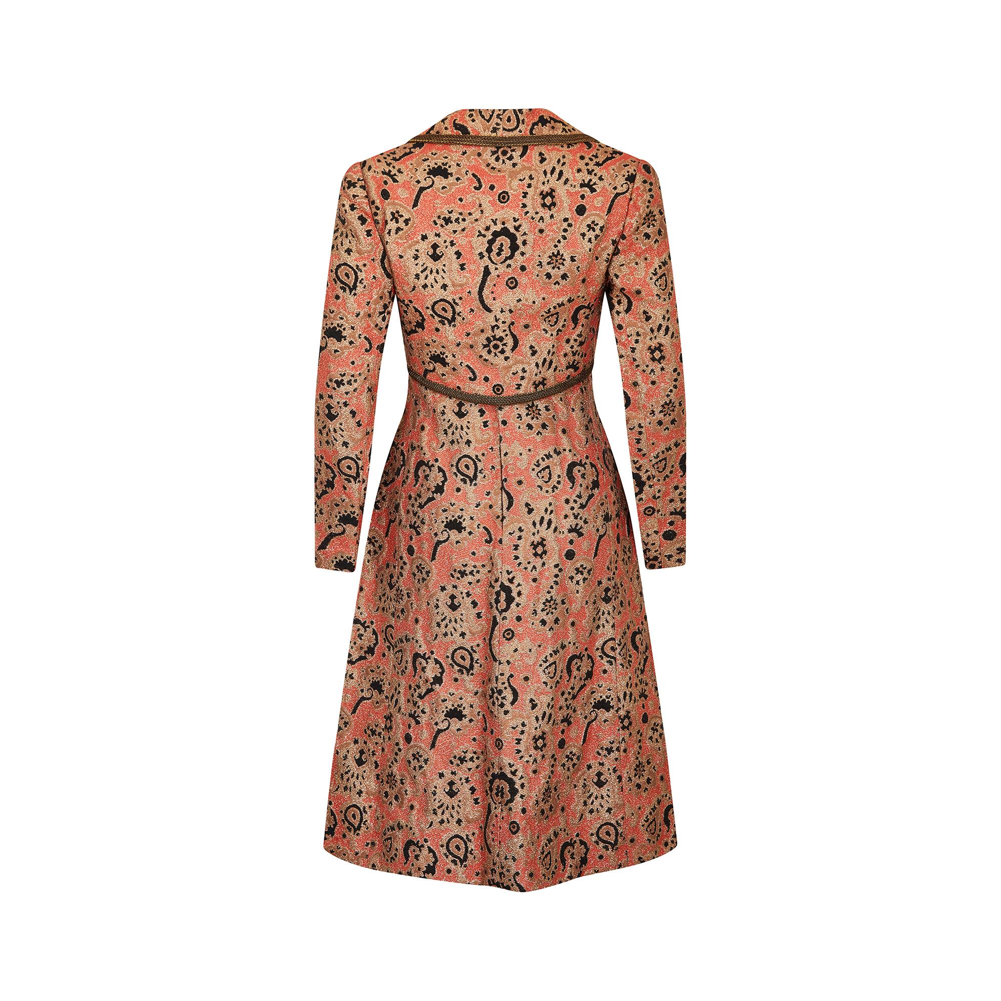 Women's 1960s Maria Moutet Paisley Lame Dress Suit For Sale