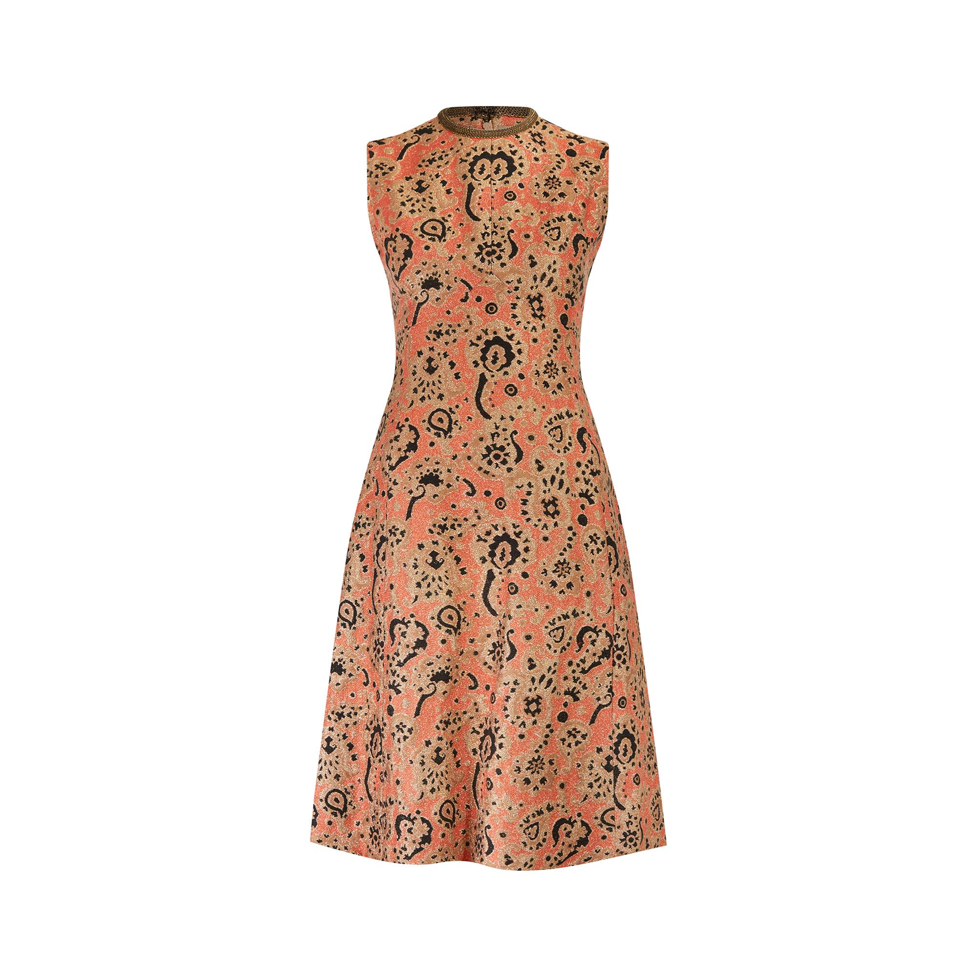 Maria Moutet 1960er Jahre Paisley-Lame-Kleid-Anzug im Angebot 2