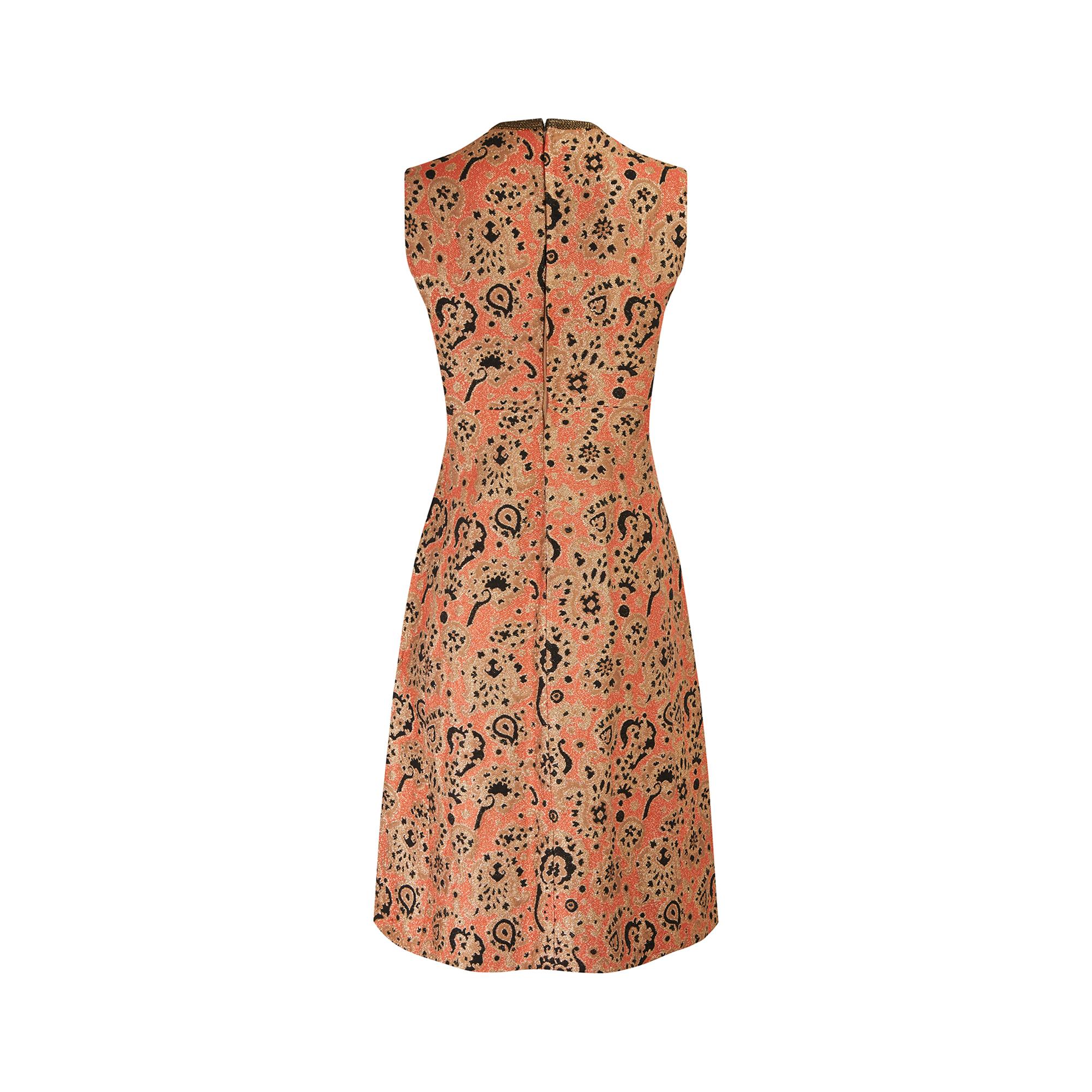 1960s Maria Moutet Paisley Lame Dress Suit For Sale 3