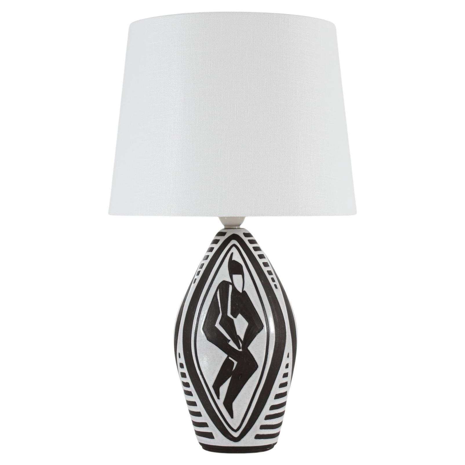 1960er Marianne Starck für Michael Andersen
Søn Tischkeramiklampe Serie Negro