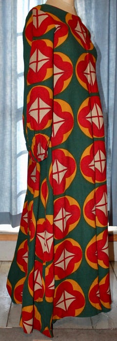 1960er Jahre Marimekko Midikleid aus bedruckter Baumwolle