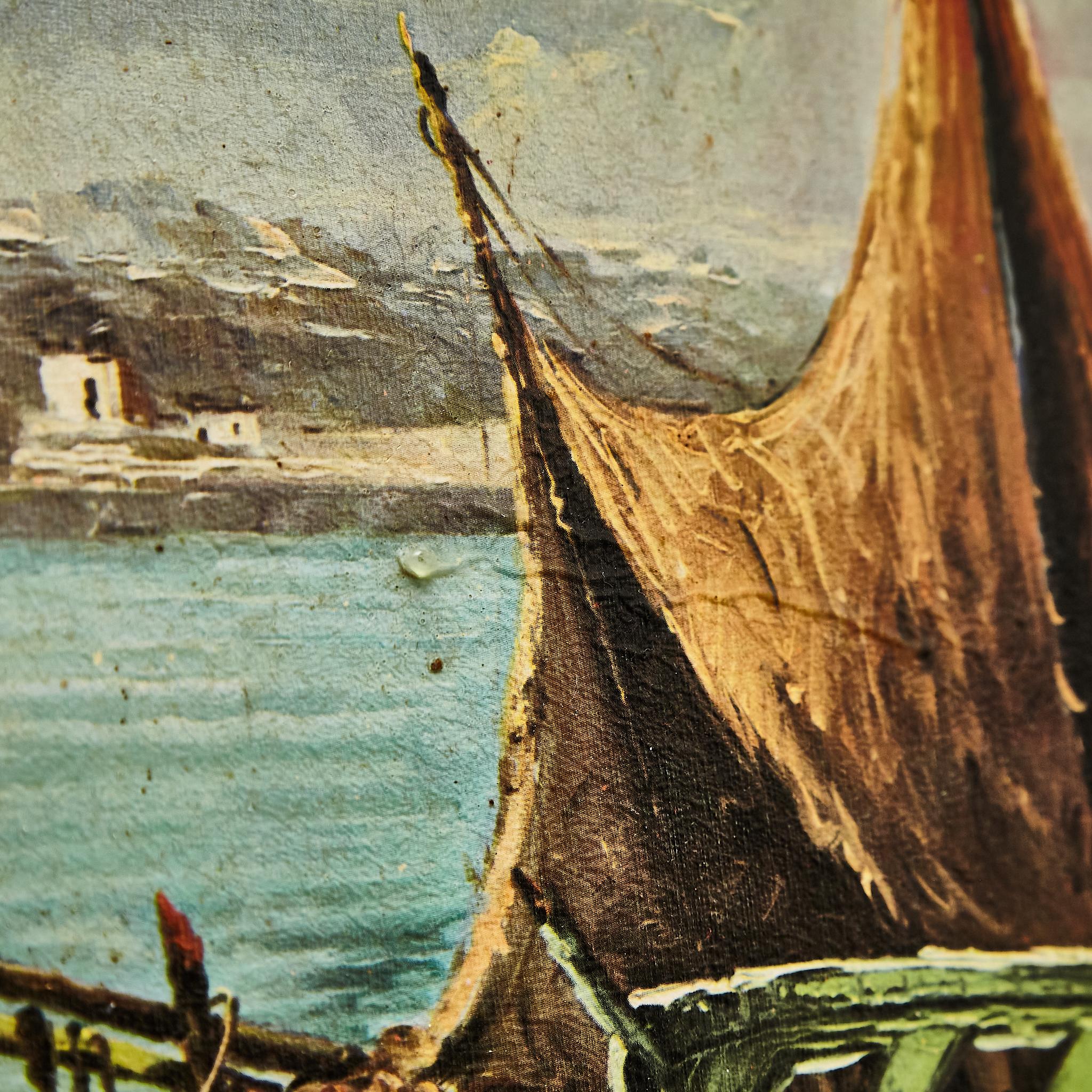 1960er Jahre Marine-inspirierte Kunstwerk in atemberaubenden Holzrahmen im Angebot 5