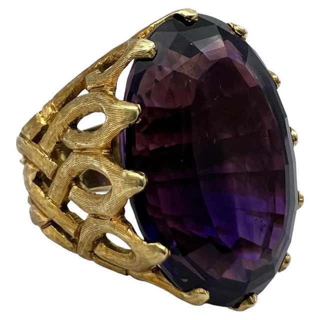 1960s Siberian Amethyst Gold Ring at 1stDibs | siberian amethyst ring ...