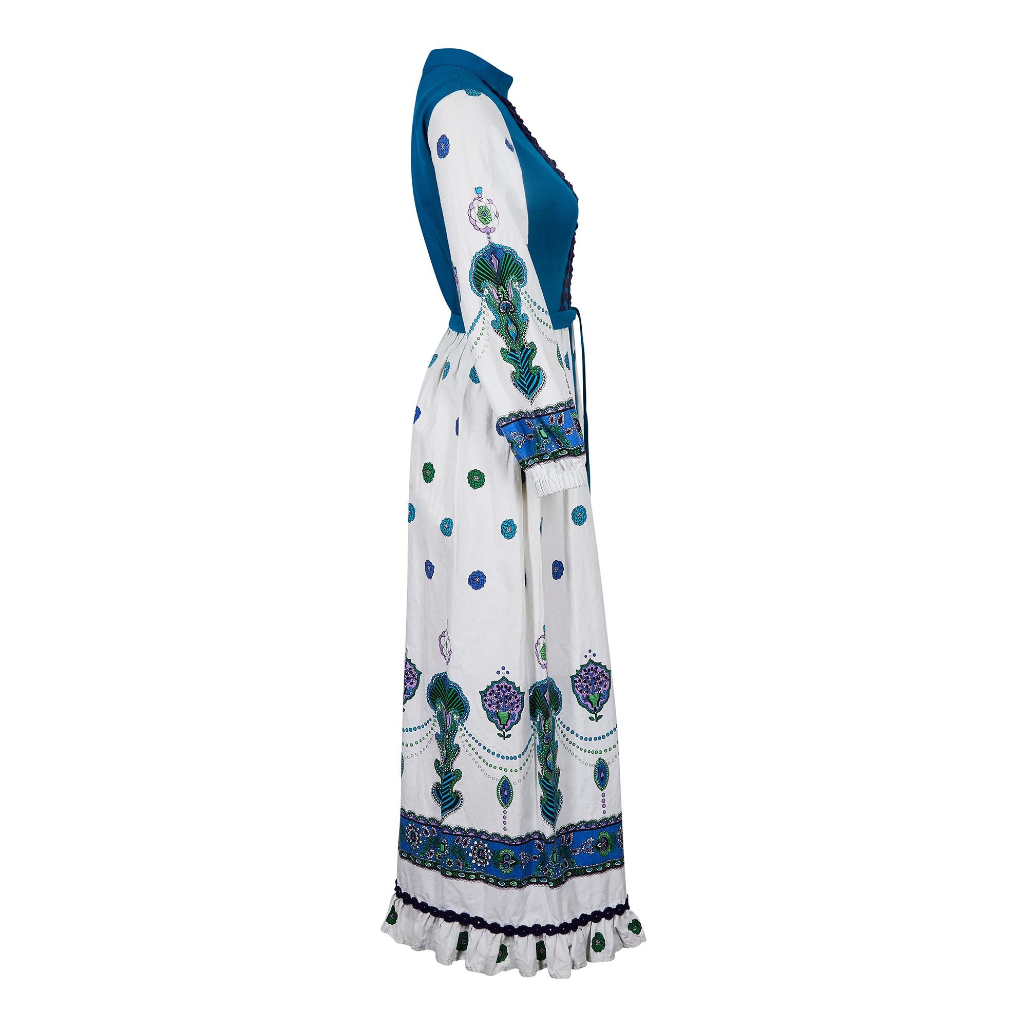 1970s marion donaldson cotton prairie dress