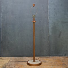 1960 Martz Marshall Studios Azulejos de Cerámica Nogal Lámpara de Pie Cabina Moderna Rústica