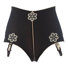 1960S Mary Quant Black Girdle With Daisies