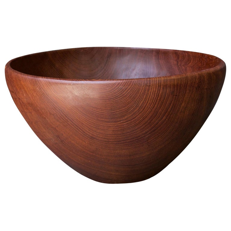 1960s Massive Teak Salad Bowl Hand Carved Party Serving, Midcentury