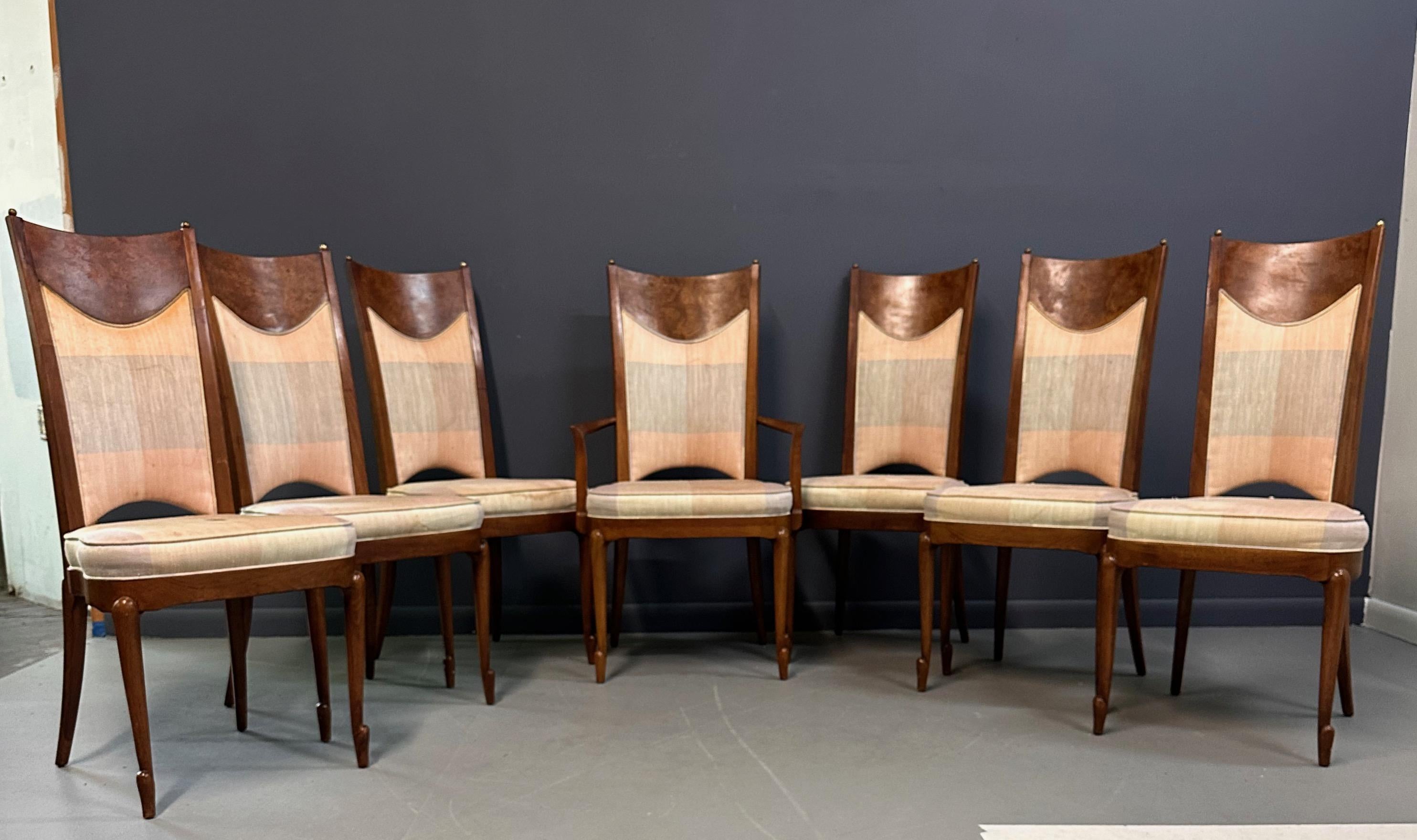 1960s Mastercraft Attributed Walnut Dining Table with Burl Accents and Trim For Sale 4