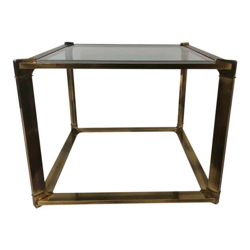 Table d'appoint/table basse cubique Mastercraft mi-siècle en laiton des années 1960 Bon état - En vente à Chicago, IL