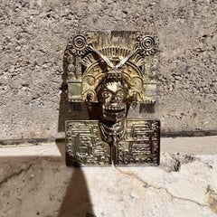 1960s Matl Aztec Vermeil Sterling Mixtec Pendant Brooch Mexico