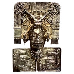 1960s Matl Aztec Vermeil Sterling Mixtec Pendant Brooch Mexico