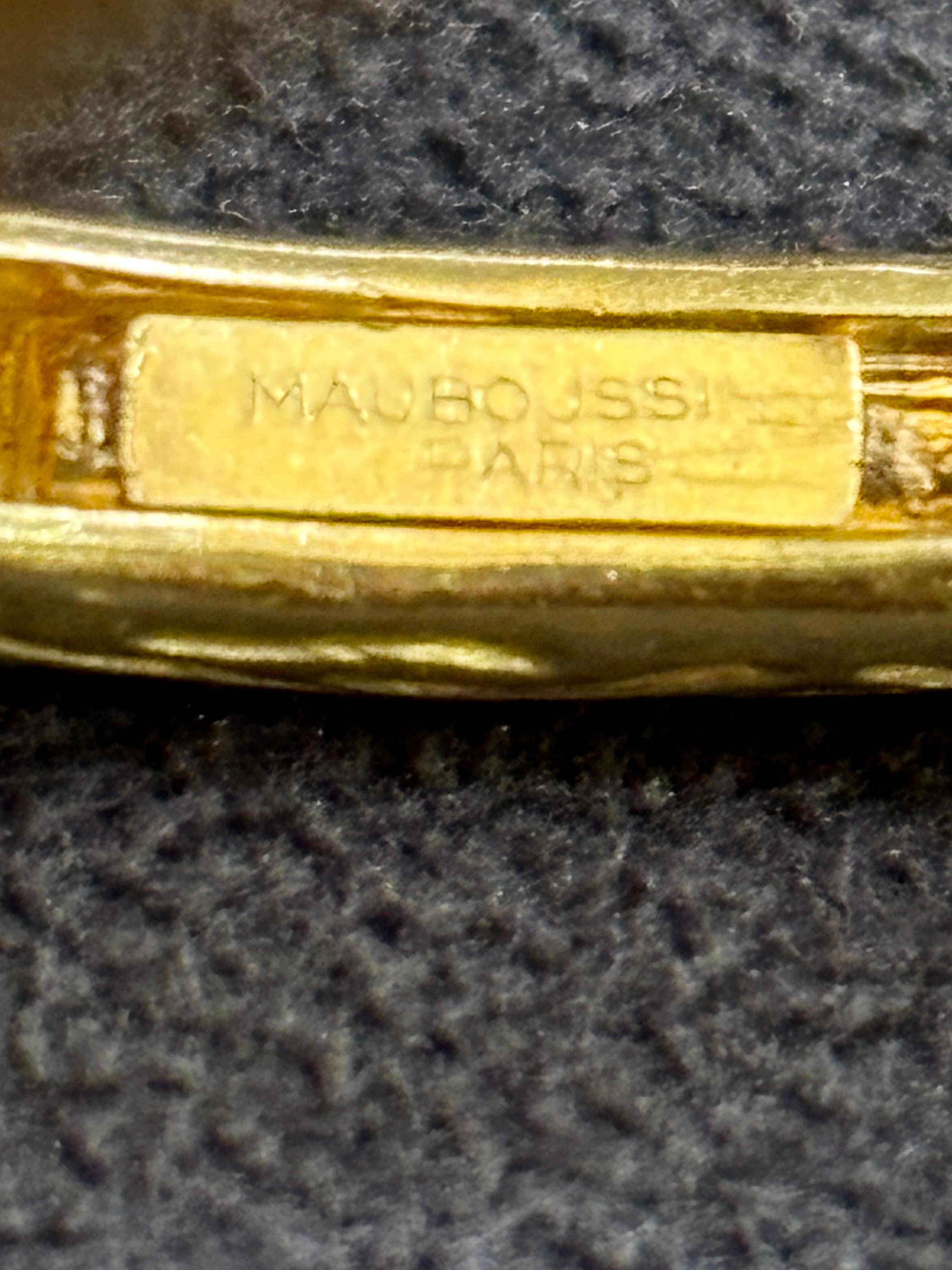 da uomo o donna Bangle asimmetrico in oro 18k e diamanti di Mauboussin del 1960 in vendita