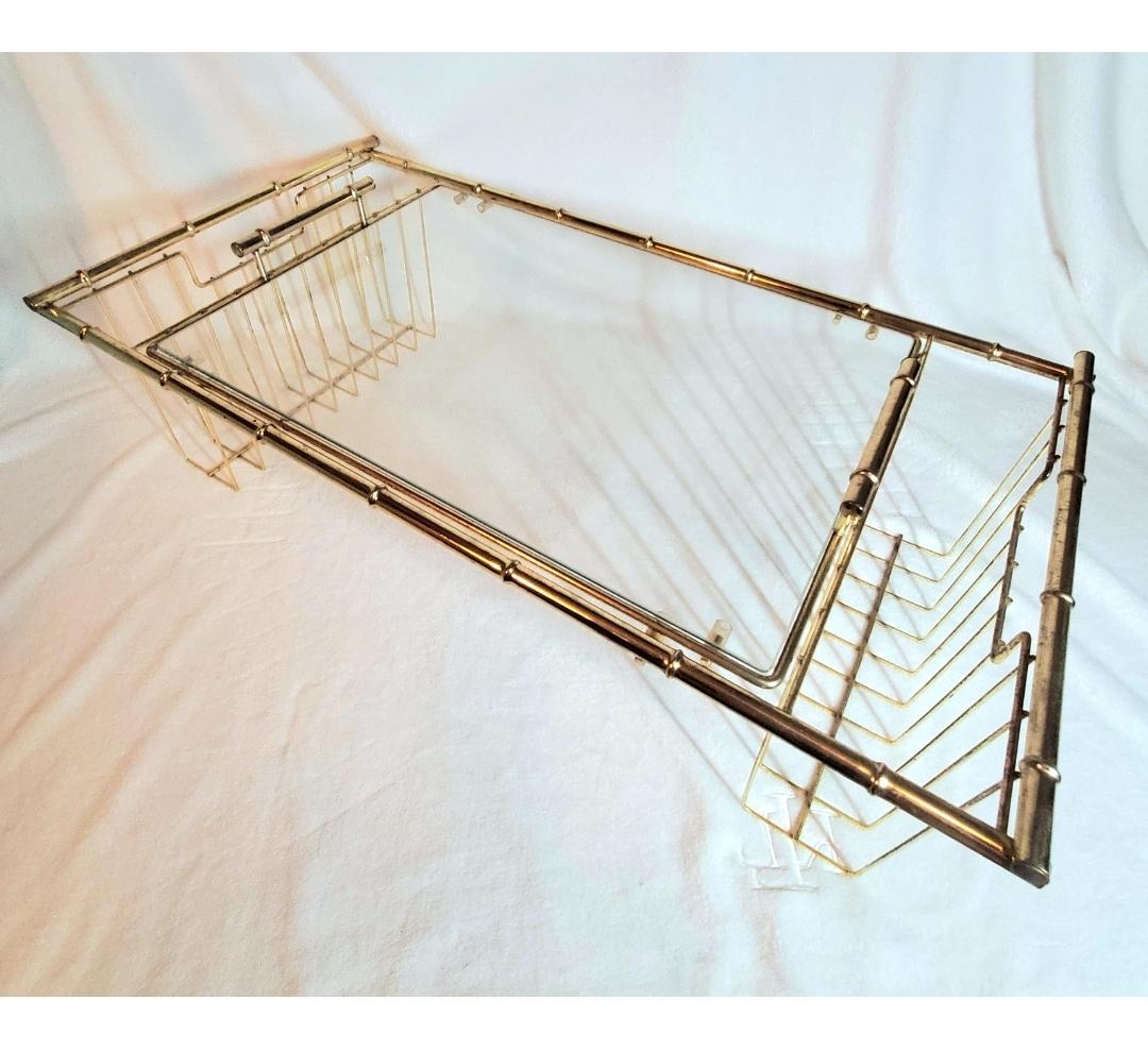 1960s Maurice Duchin Brass and Glass Breakfast Serving Tray For Sale 7