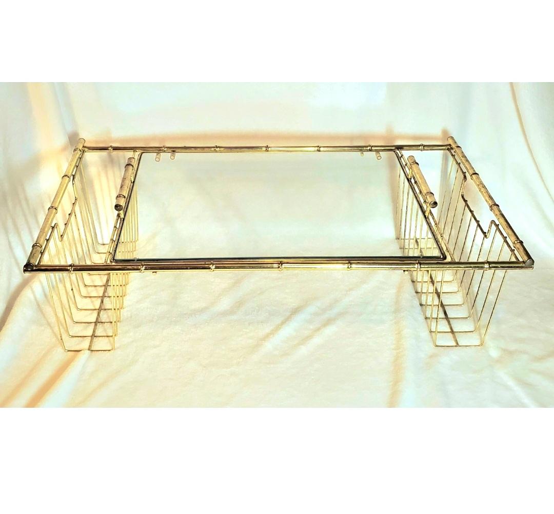 Mid-Century Modern 1960s Maurice Duchin Brass and Glass Breakfast Serving Tray For Sale