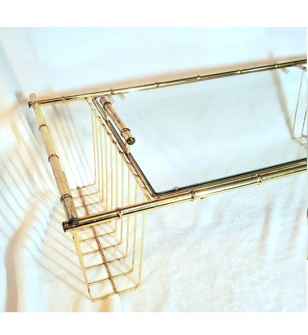 1960s Maurice Duchin Brass and Glass Breakfast Serving Tray In Good Condition For Sale In Waxahachie, TX