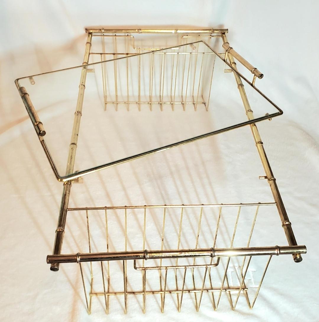 Mid-20th Century 1960s Maurice Duchin Brass and Glass Breakfast Serving Tray For Sale