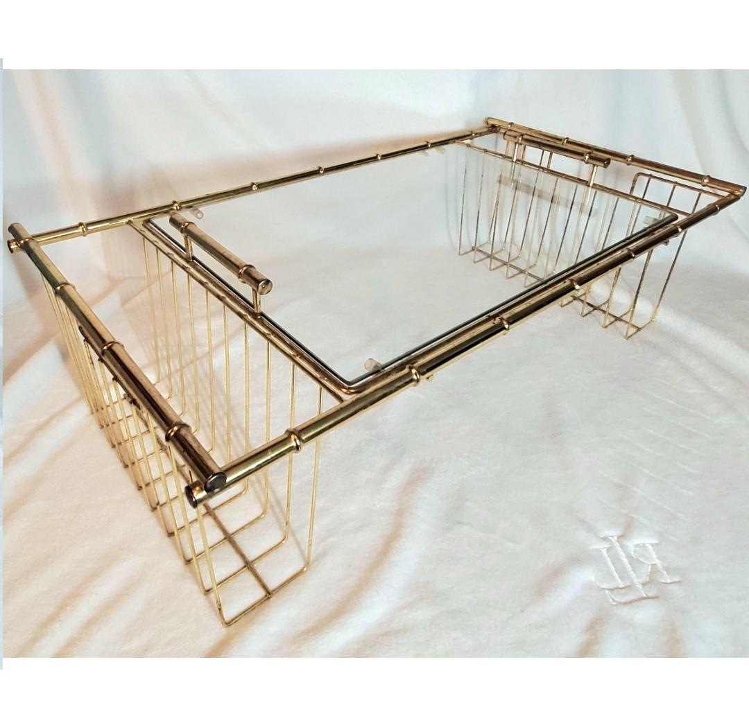 1960s Maurice Duchin Brass and Glass Breakfast Serving Tray For Sale 4