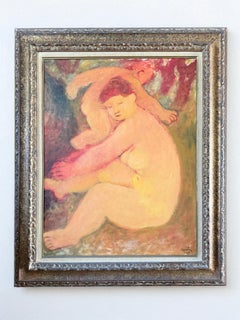 1960er Jahre Maurice Savin Les Baigneuses Gerahmtes Ölgemälde