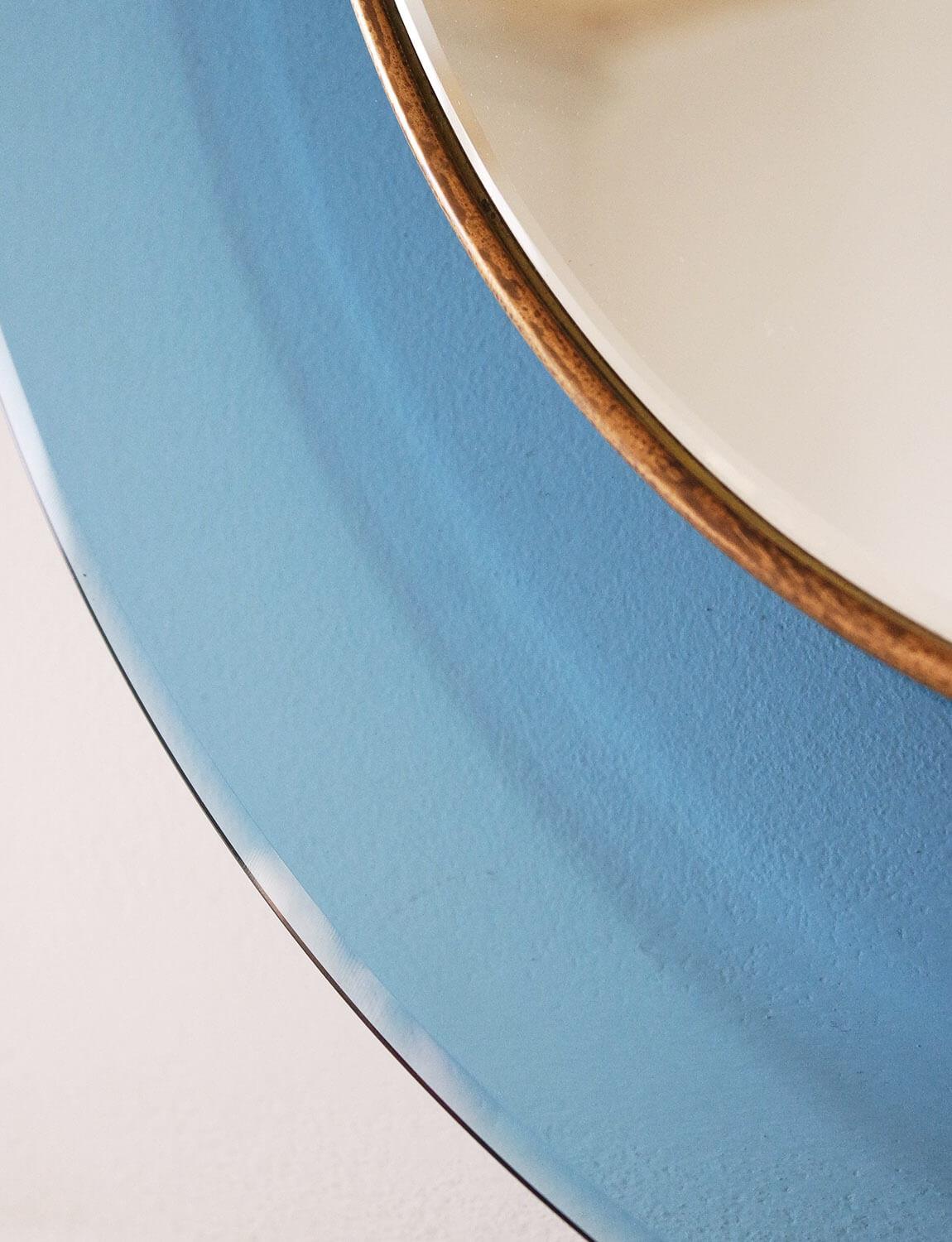1960s Max Ingrand for Fontana Arte Blue Glass Mirror For Sale 4