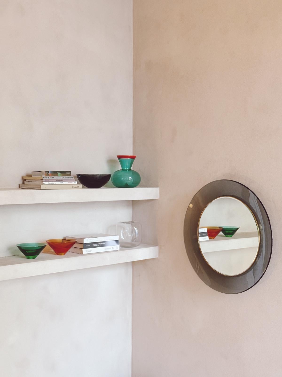 Specchio in vetro grigio Max Ingrand per Fontana Arte del 1960 in vendita 3