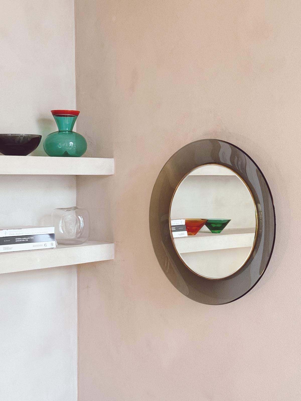 Specchio in vetro grigio Max Ingrand per Fontana Arte del 1960 in vendita 2