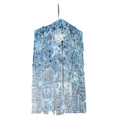 1960s Mazzega Opaline Murano Glass Pendant Light by Carlo Nason