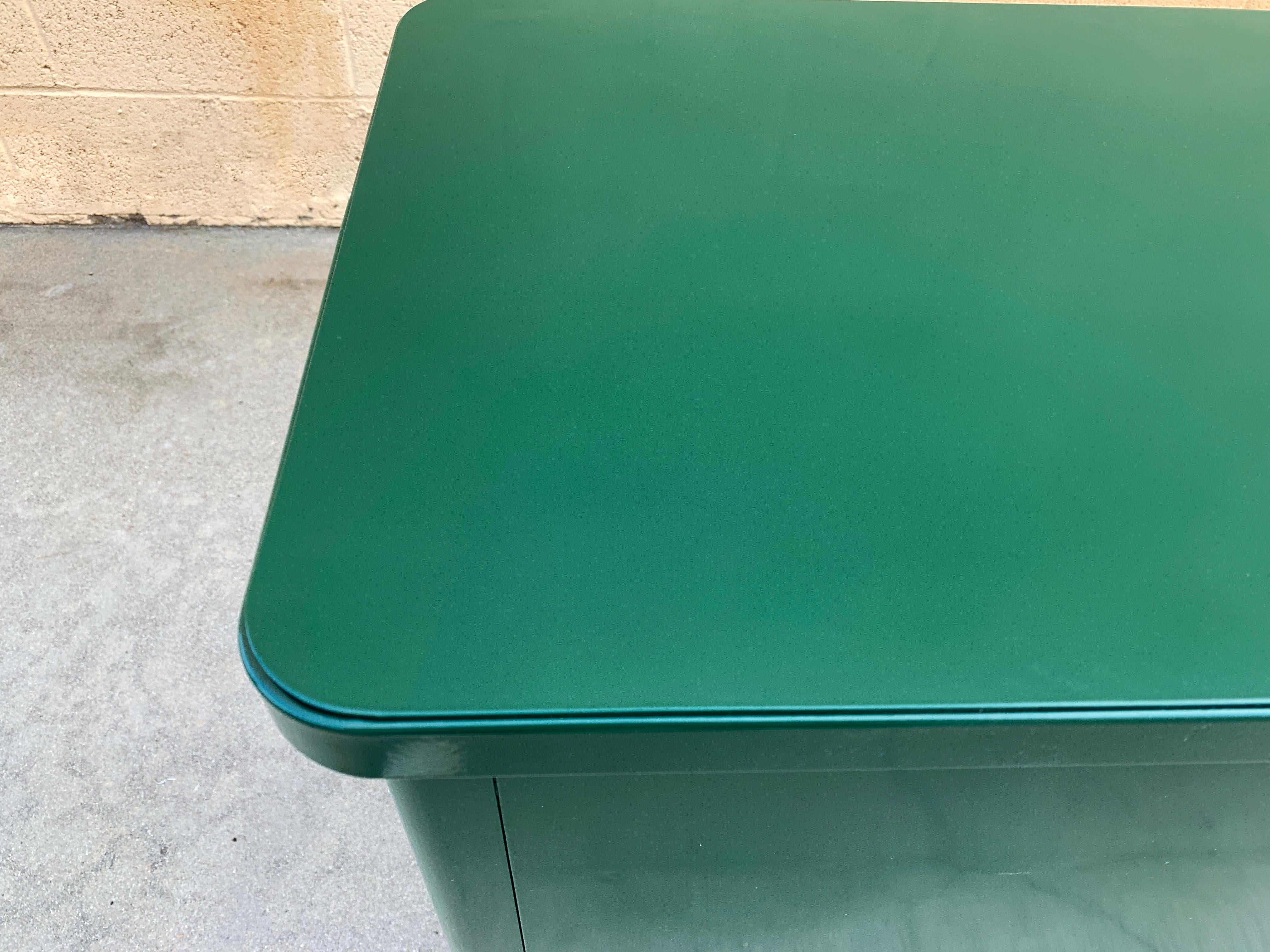 Mid-20th Century 1960s McDowell Craig Steel Tanker Office Cabinet Refinished in Forest Green