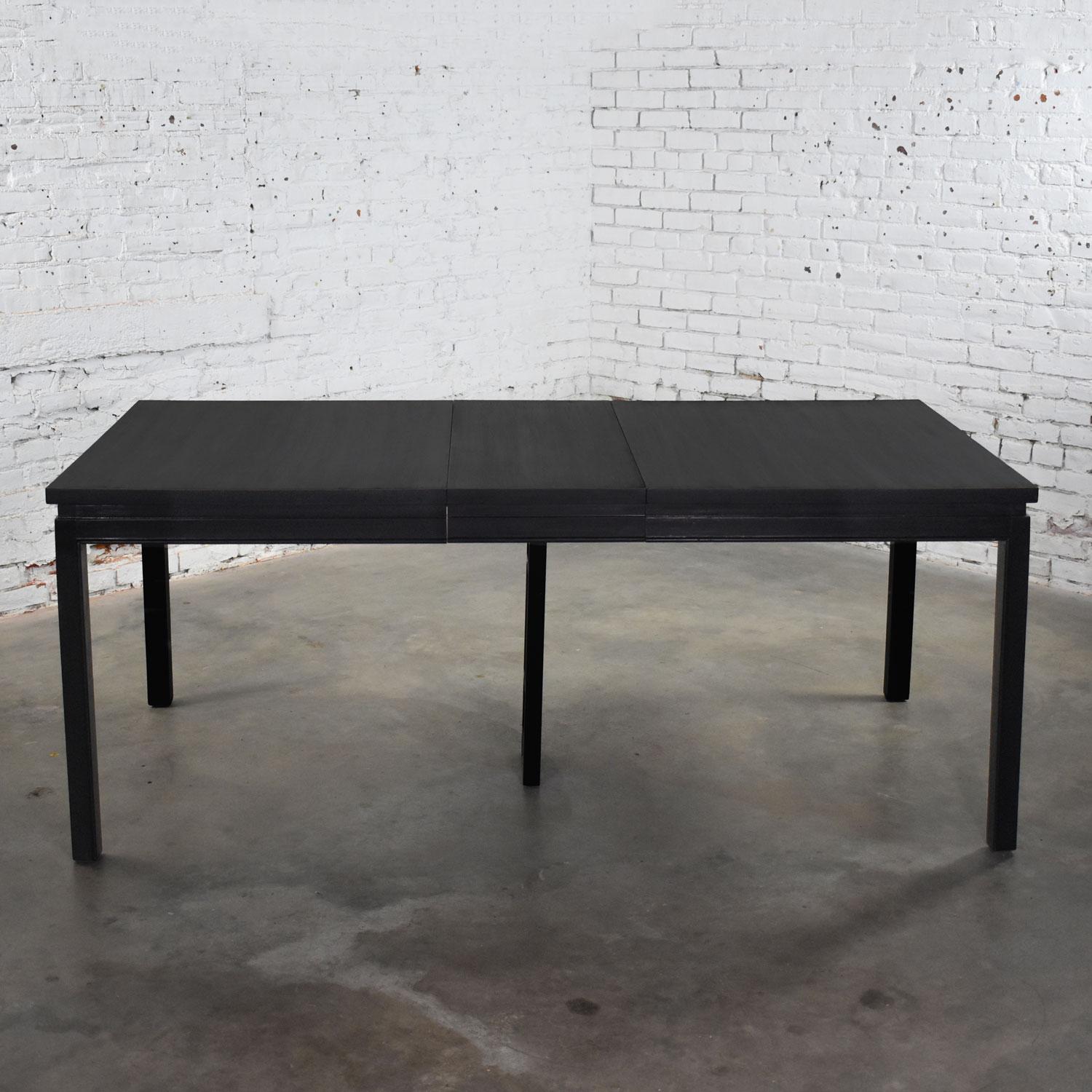 20th Century 1960’s MCM Asian Parson Style Black Extension Dining Table For Sale