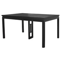 1960’s MCM Asian Parson Style Black Extension Dining Table