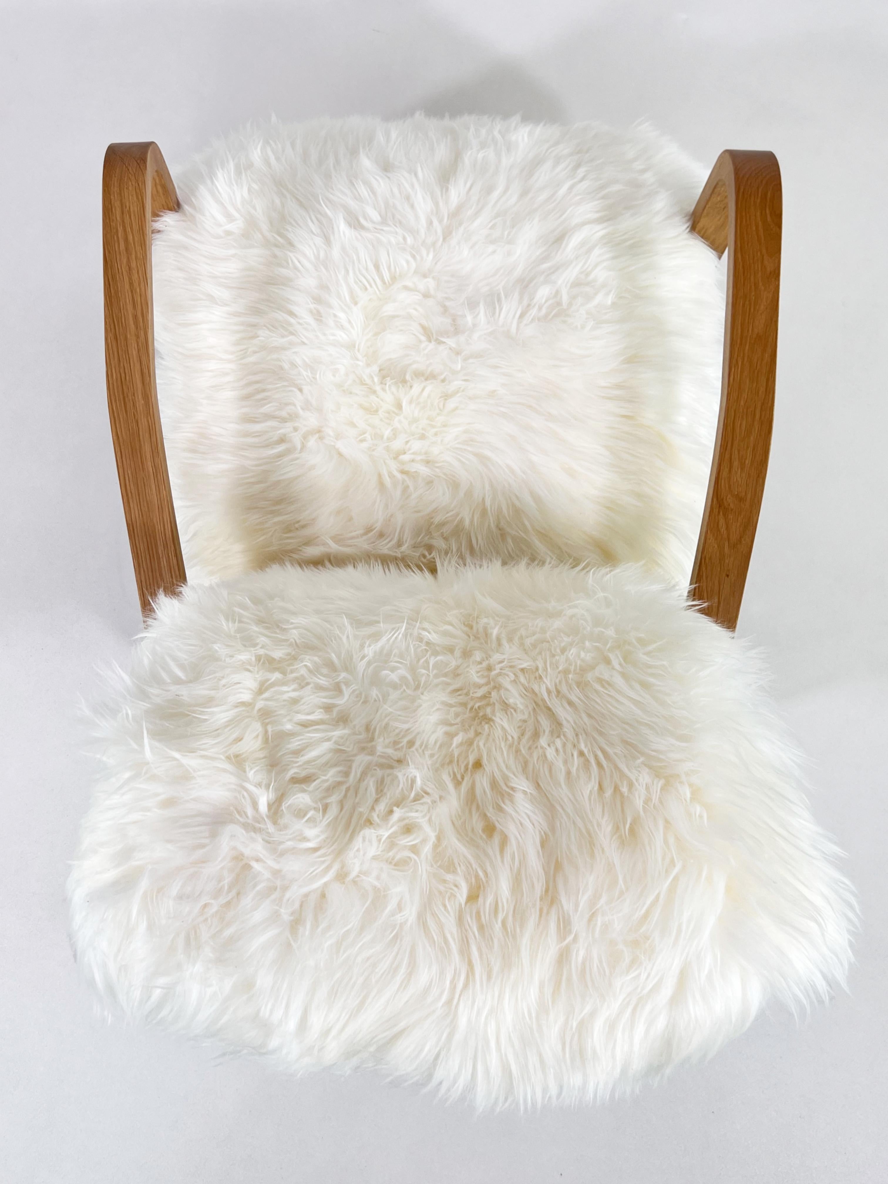 Sessel aus Holz und cognacfarbenem Leder im skandinavischen Stil, MCM-Design, 1960er Jahre  im Angebot 2