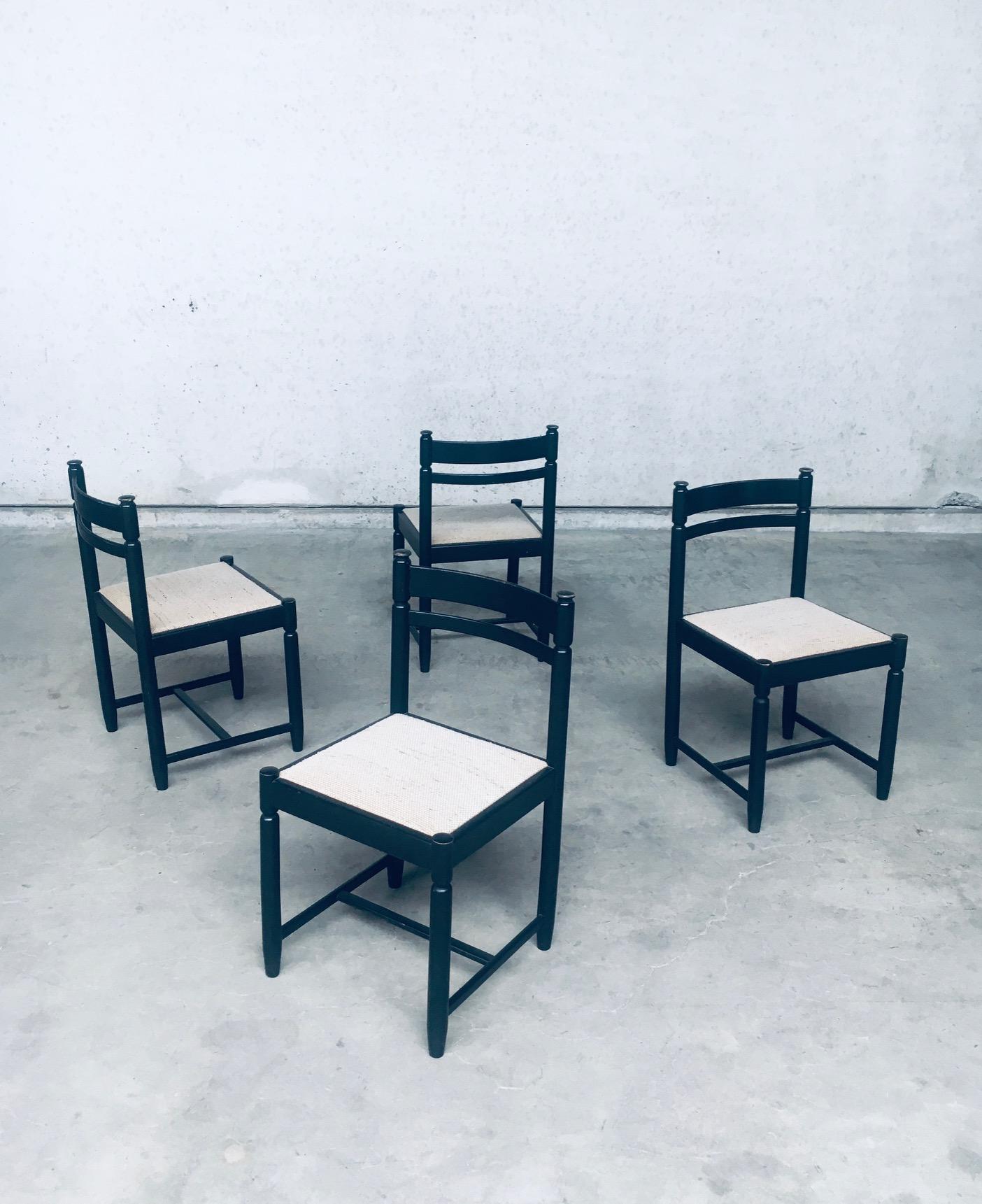 Mid-Century Modern 1960's MCM Italian Design Dining Chair set For Sale